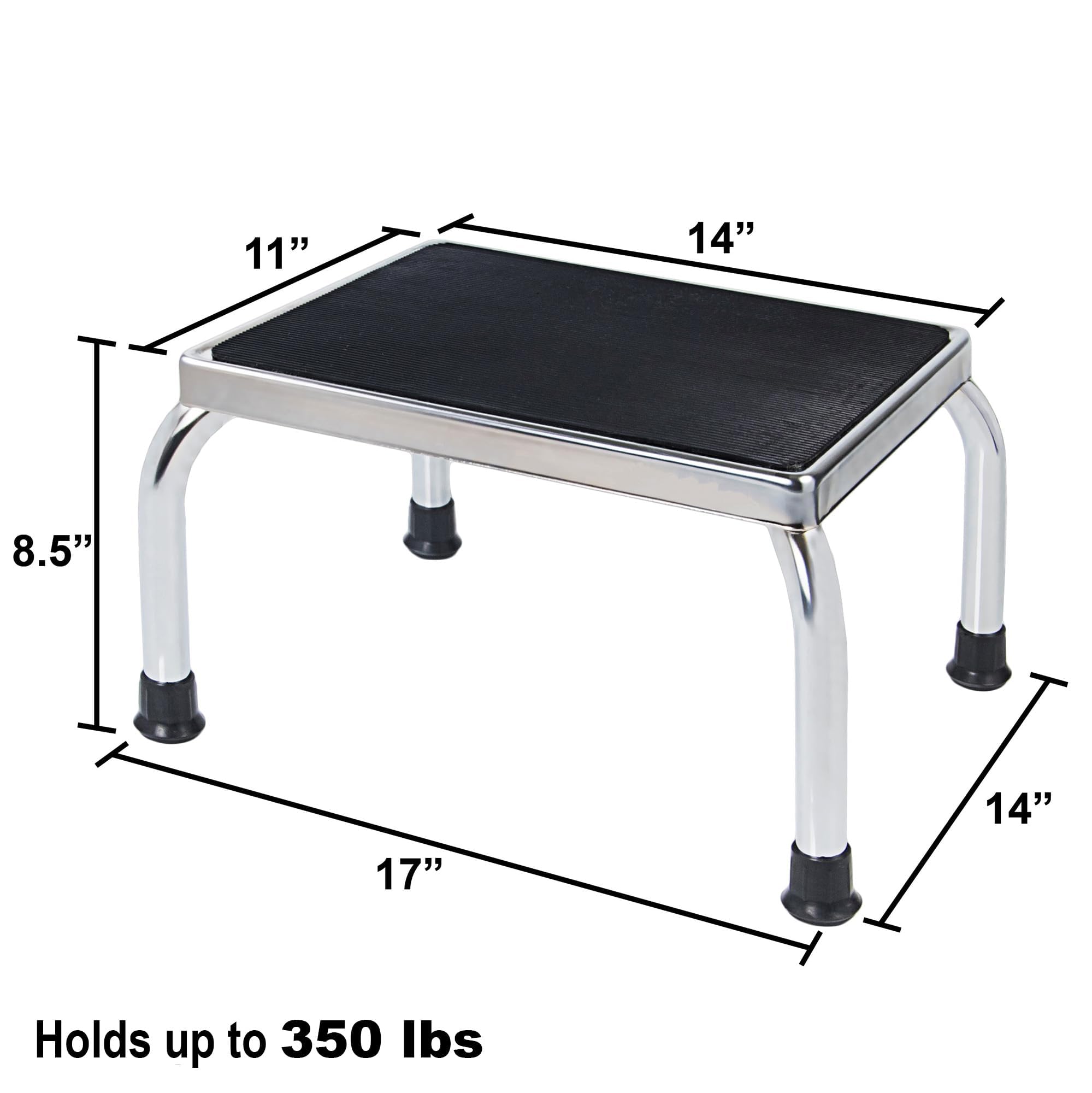 Vaunn Medical Adjustable Foot Step Stool with Deluxe Overbed Bedside Table - Hospital & Home Care Bundle for Elderly & Patients - Bedside Essentials for Comfort & Convenience