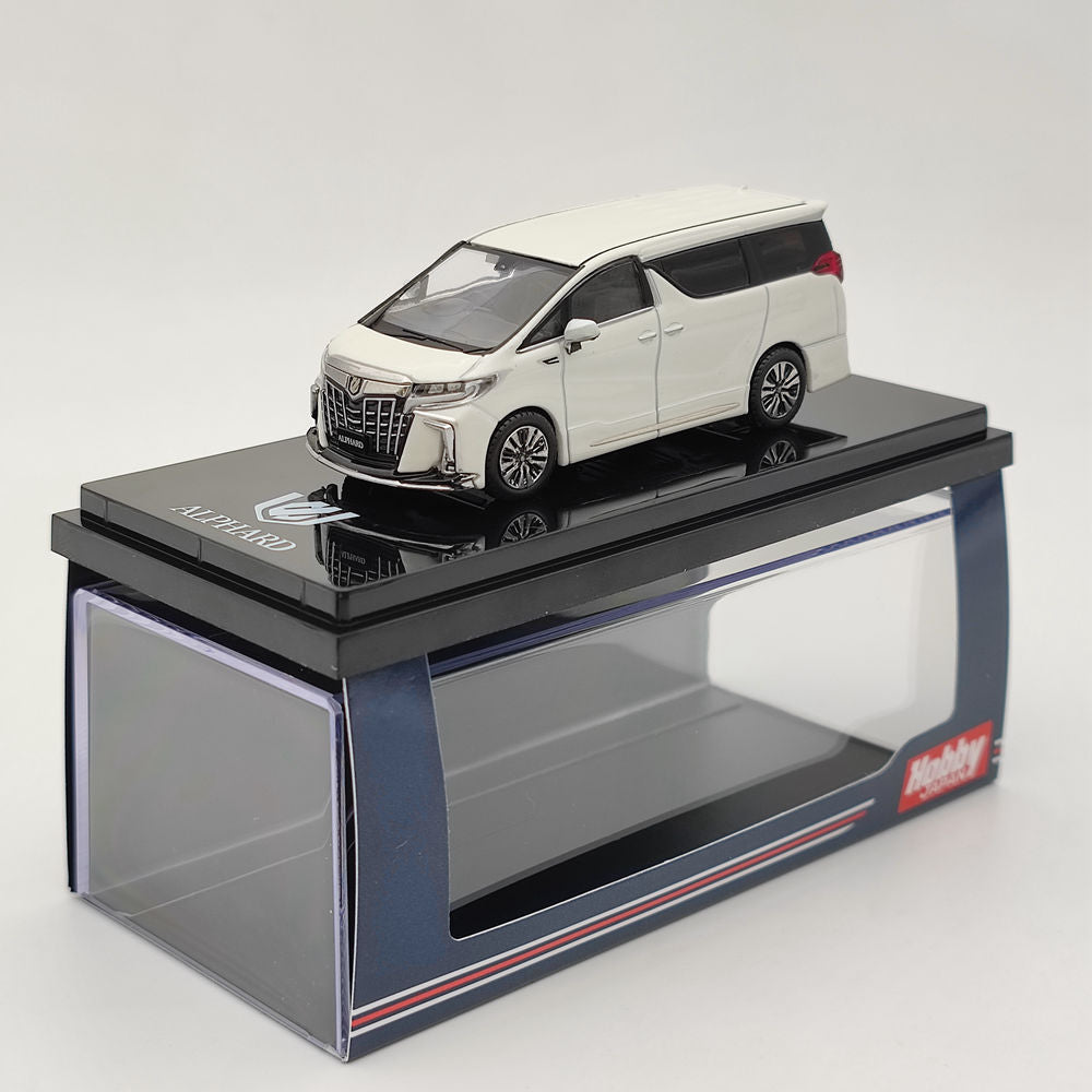 1/64 Scale Hobby Japan Toyota Alphard (H30W) Customized Version White Diecast Model Car HJ642012AW - Collectible Toy Car Gift for Enthusiasts & Kids, Perfect for Display, Play, and Gifting