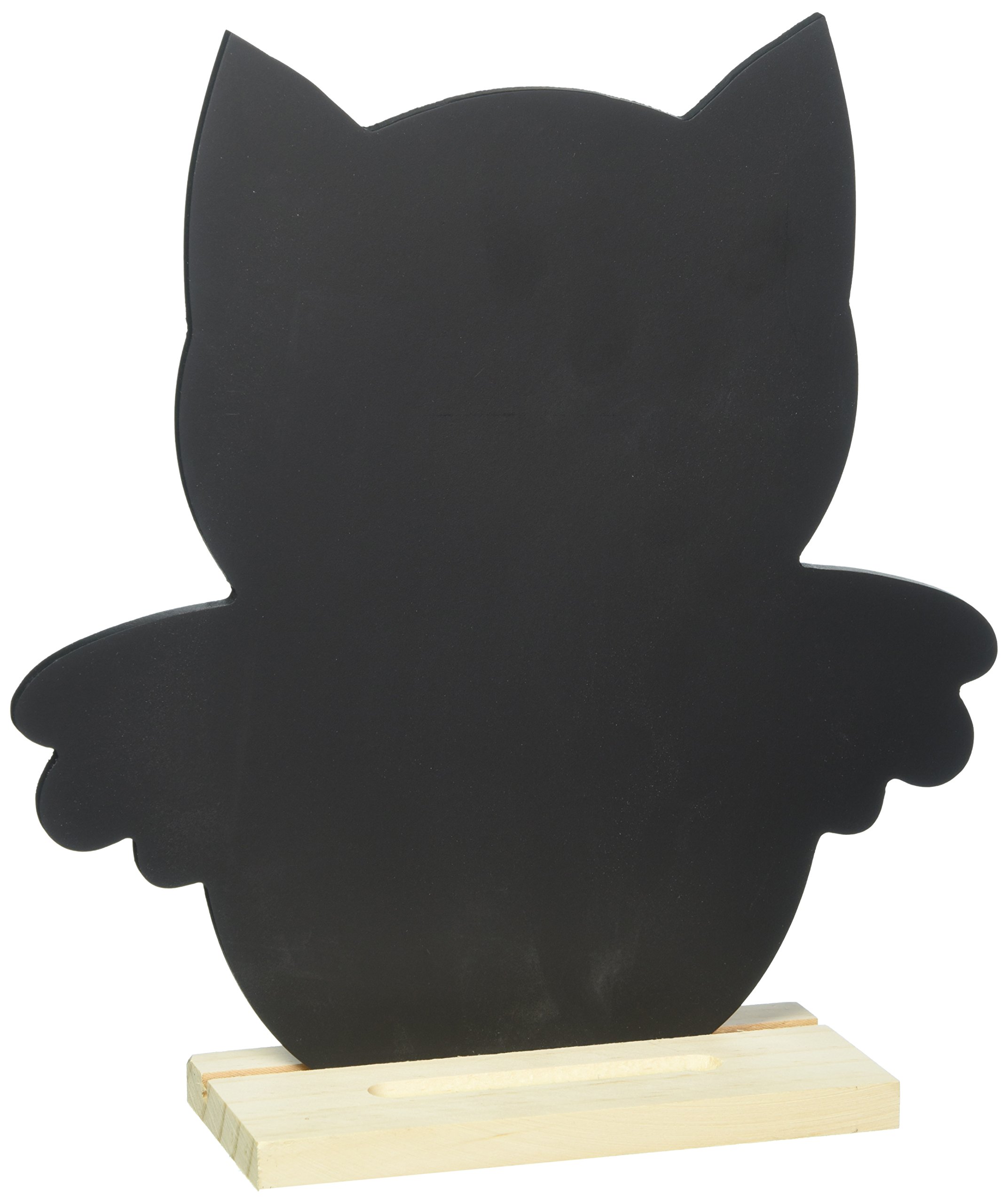 Darice 9190-949 Chalkboard Icon with Wooden Base Owl - Perfect for Classroom Decor, Teacher Gifts & Kids' Room Wall Art