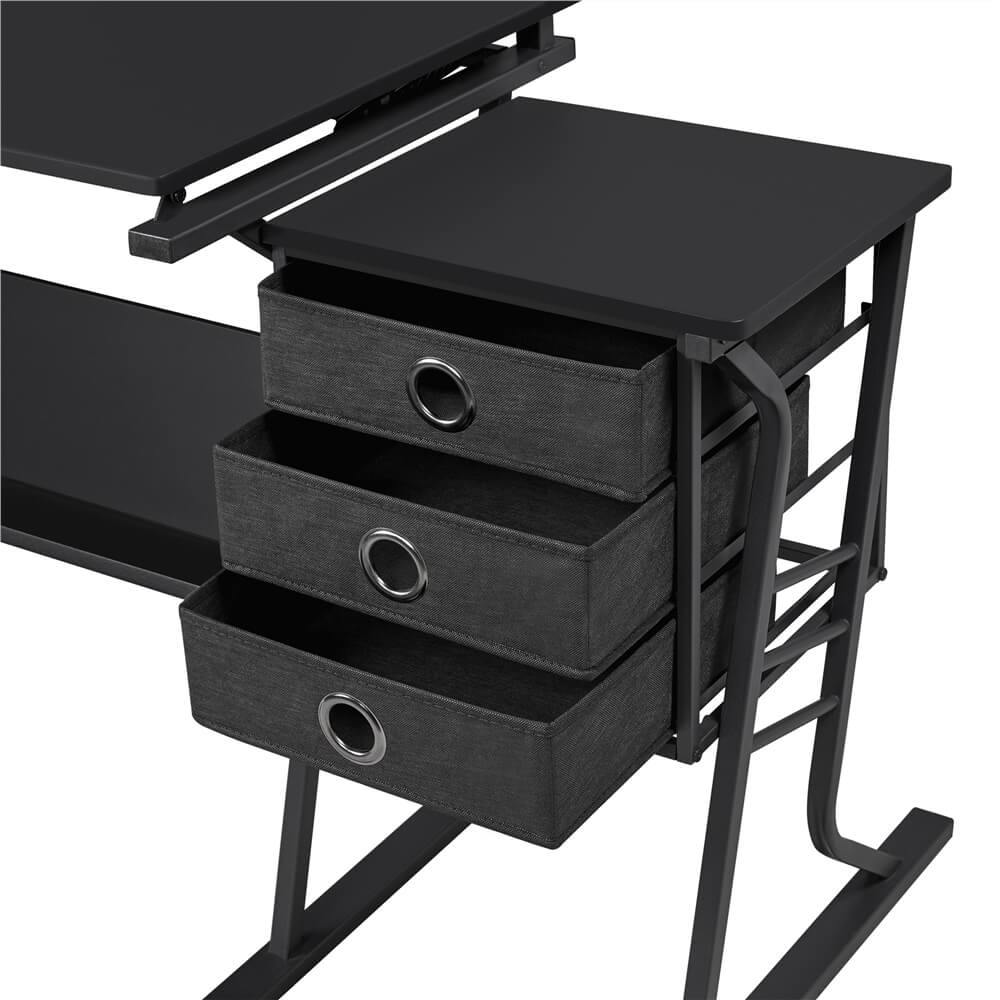 Yaheetech Adjustable Drafting Table for Artists & Architects - Ergonomic Drawing Desk with Tilting Top & Storage Shelf - Perfect for Home Office, Studio & Classroom Use