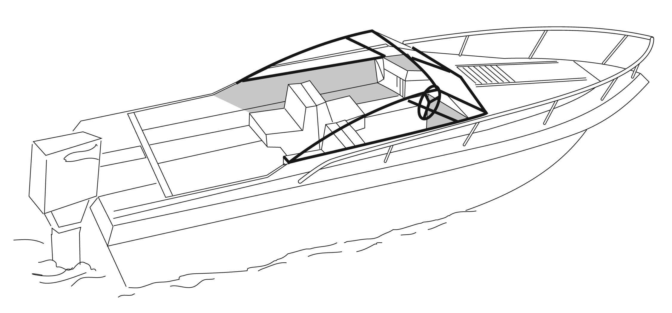 V-Hull Style Cuddy Cabin Boat Cover - Heavy Duty Waterproof Outboard Engine Protection - Perfect for Marine Storage & Winter Boat Covering