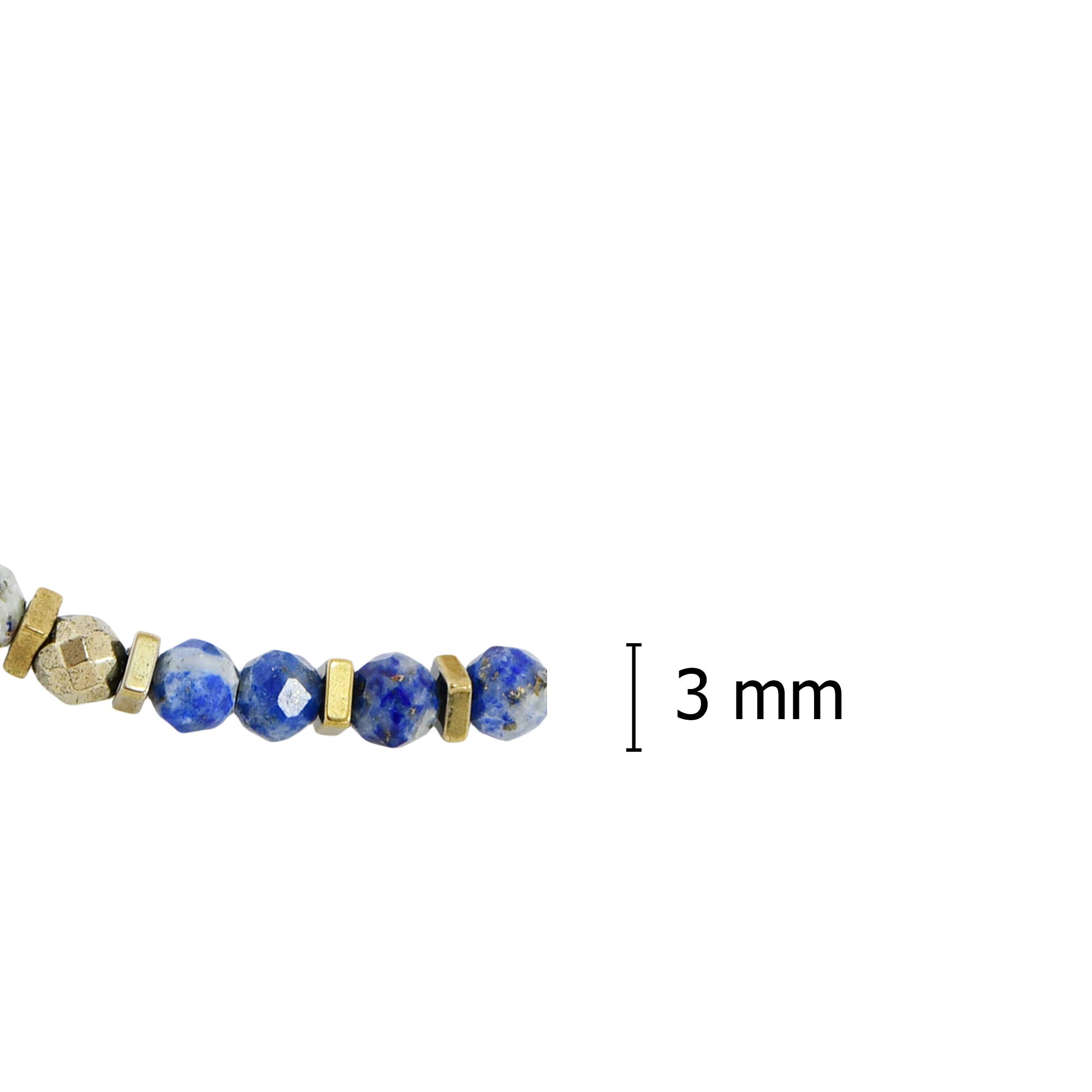 Radiant Facets Simulated Blue Lapis Lazuli Stone Beads Gold Plated Brass Pull String Bracelet - Elegant Boho Jewelry for Women, Perfect for Parties, Weddings & Everyday Wear