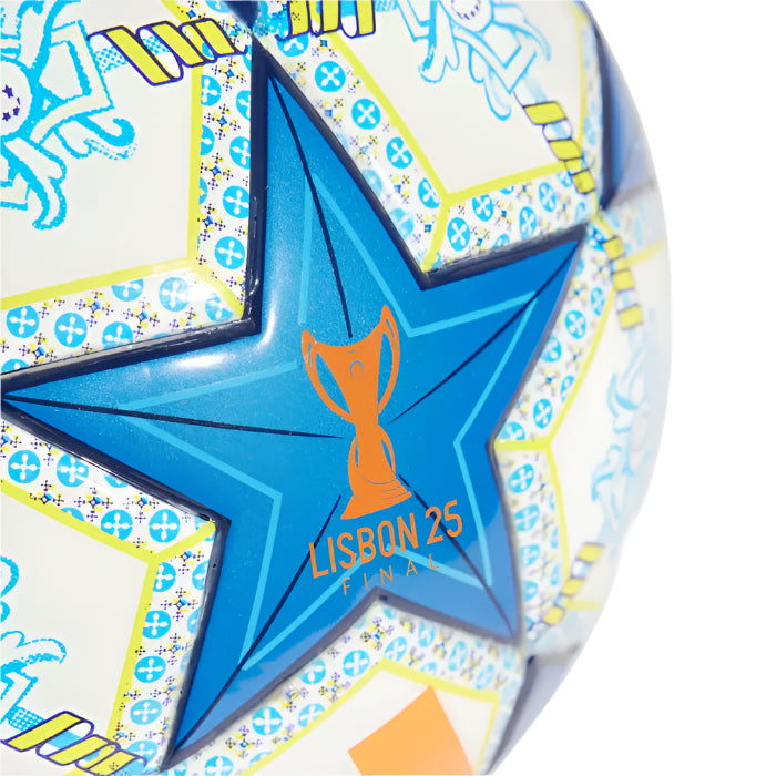 Adidas 24/25 WUCL Mini Soccer Ball - White/Orange/Night Sky/Pantone - Perfect for Training, Gifts & Youth Soccer Games
