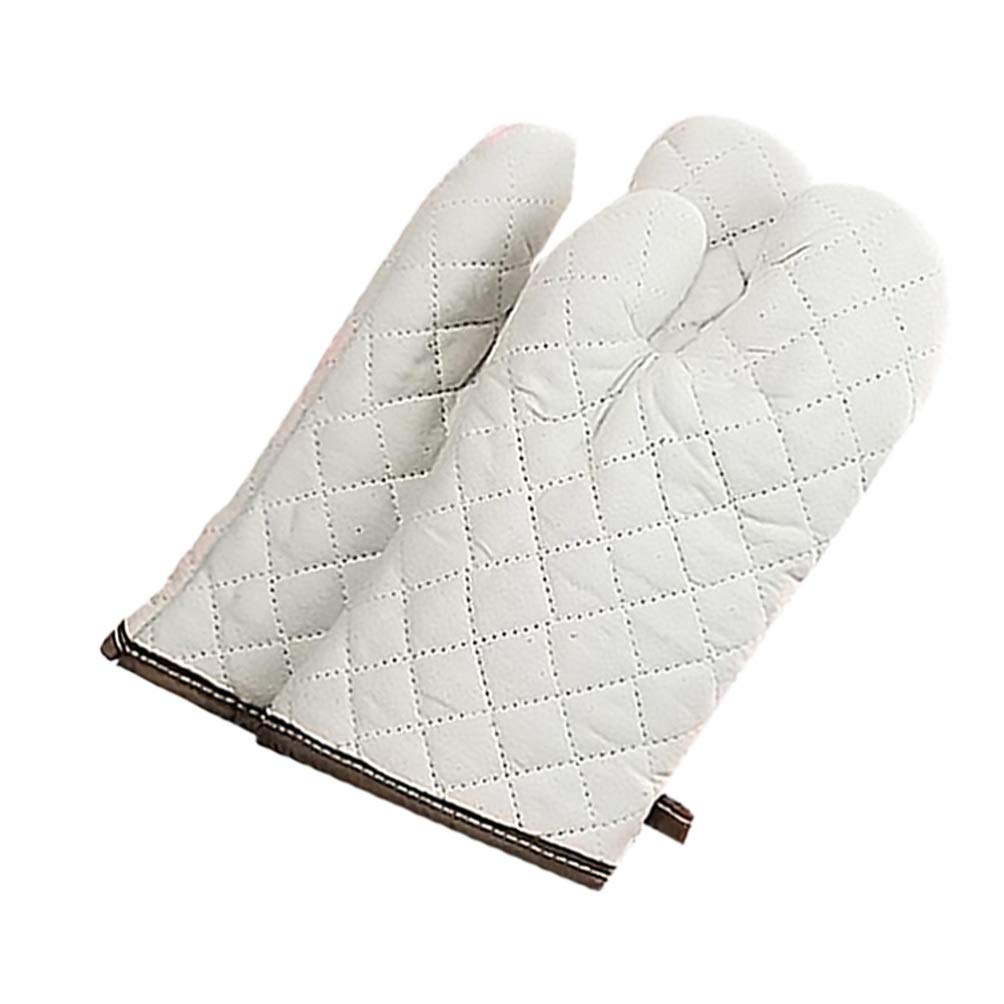 Hemoton Heat Resistant Oven Gloves - 2PCS Insulated Cooking Mitts for Baking, BBQ & Kitchen Use - Cotton Anti-Scald Pot Holders & Gauntlet Gloves - Perfect for Grilling, Roasting & Handling Hot Dishes