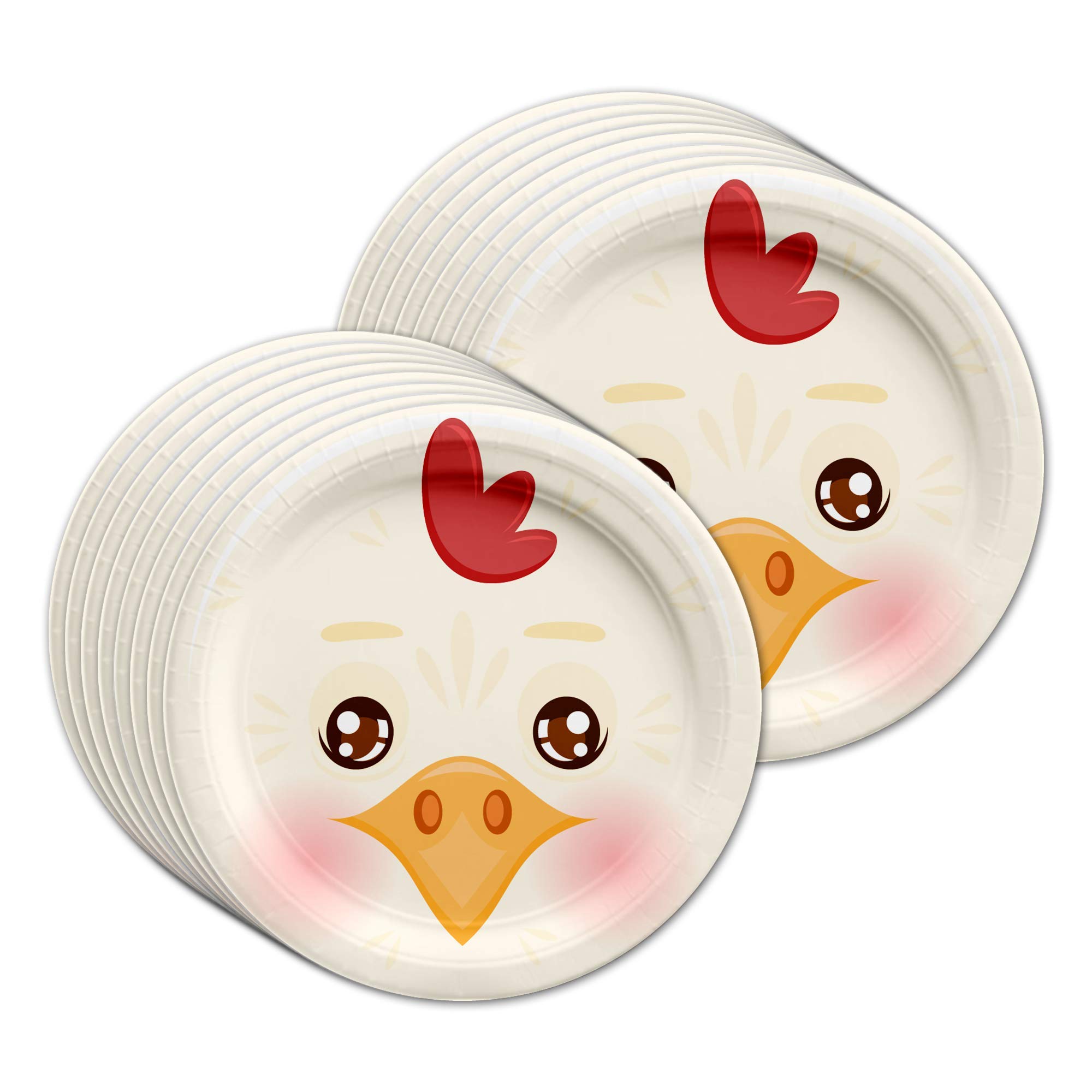 Chicken Themed Birthday Party Supplies Set - 16-Piece Tableware Kit with Plates, Napkins & Cups for Kids' Birthday Celebrations & Themed Parties
