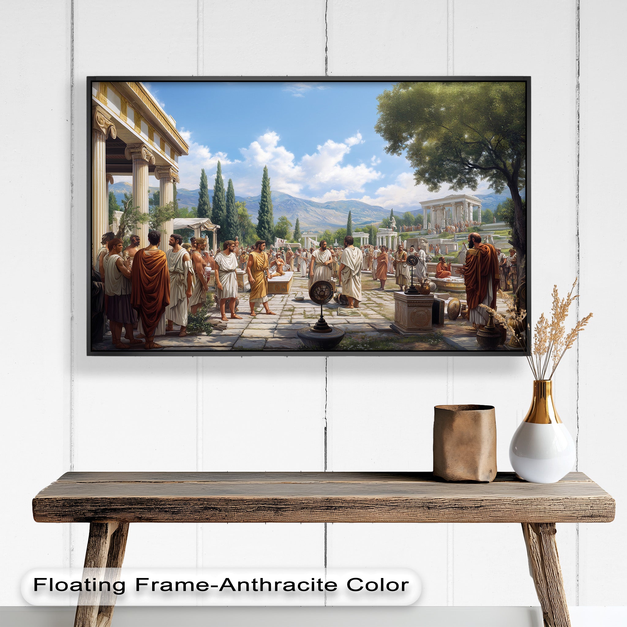 Agora of the Ancients - Greek Mythology Oil Painting Wall Art for Home Decor, Office & Gift