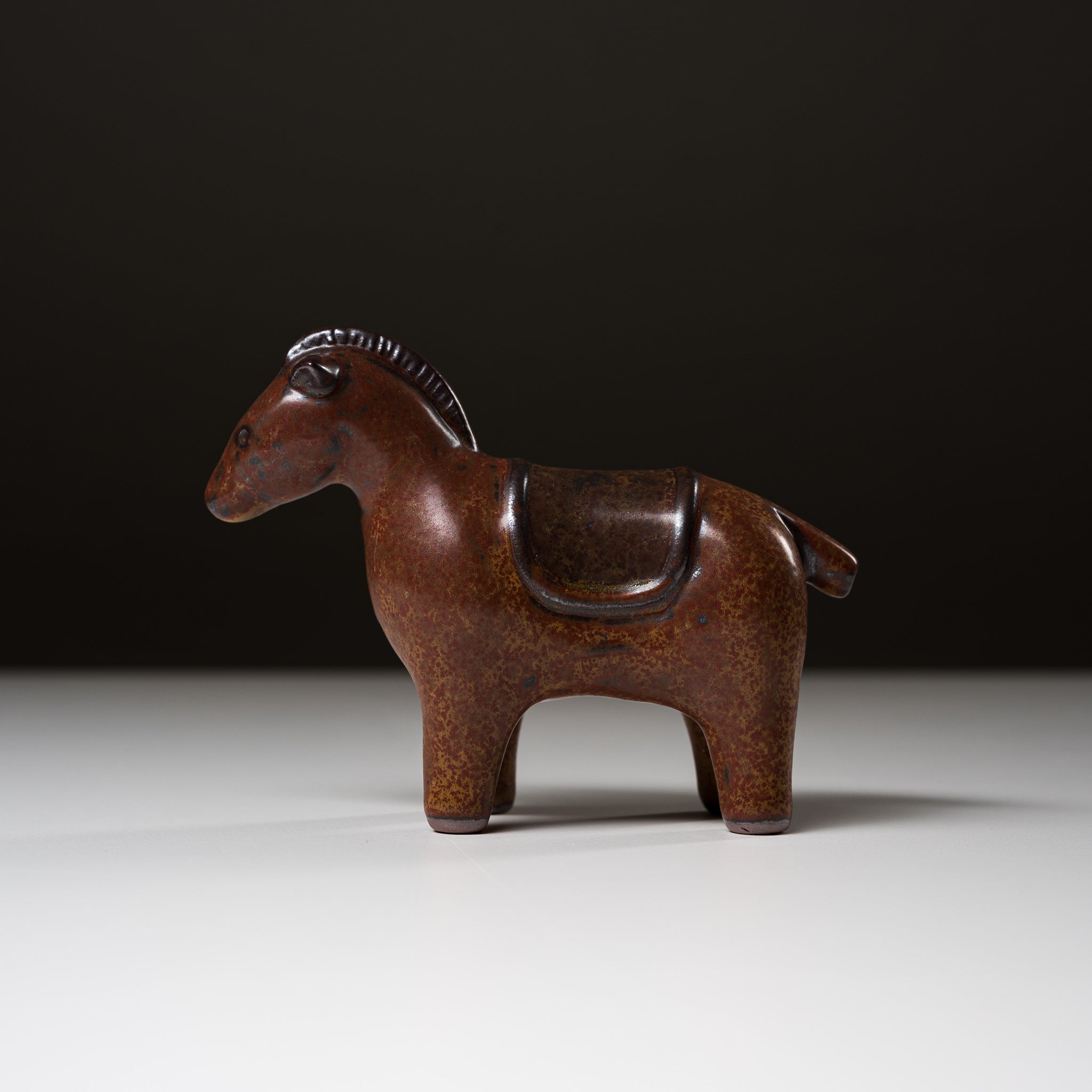 Seto Ware KASHIWA Brown Horse Animal Ornament - Japanese Ceramic Home Decor, Collectible Figurine for Shelf Display, Office Desk, or Gift