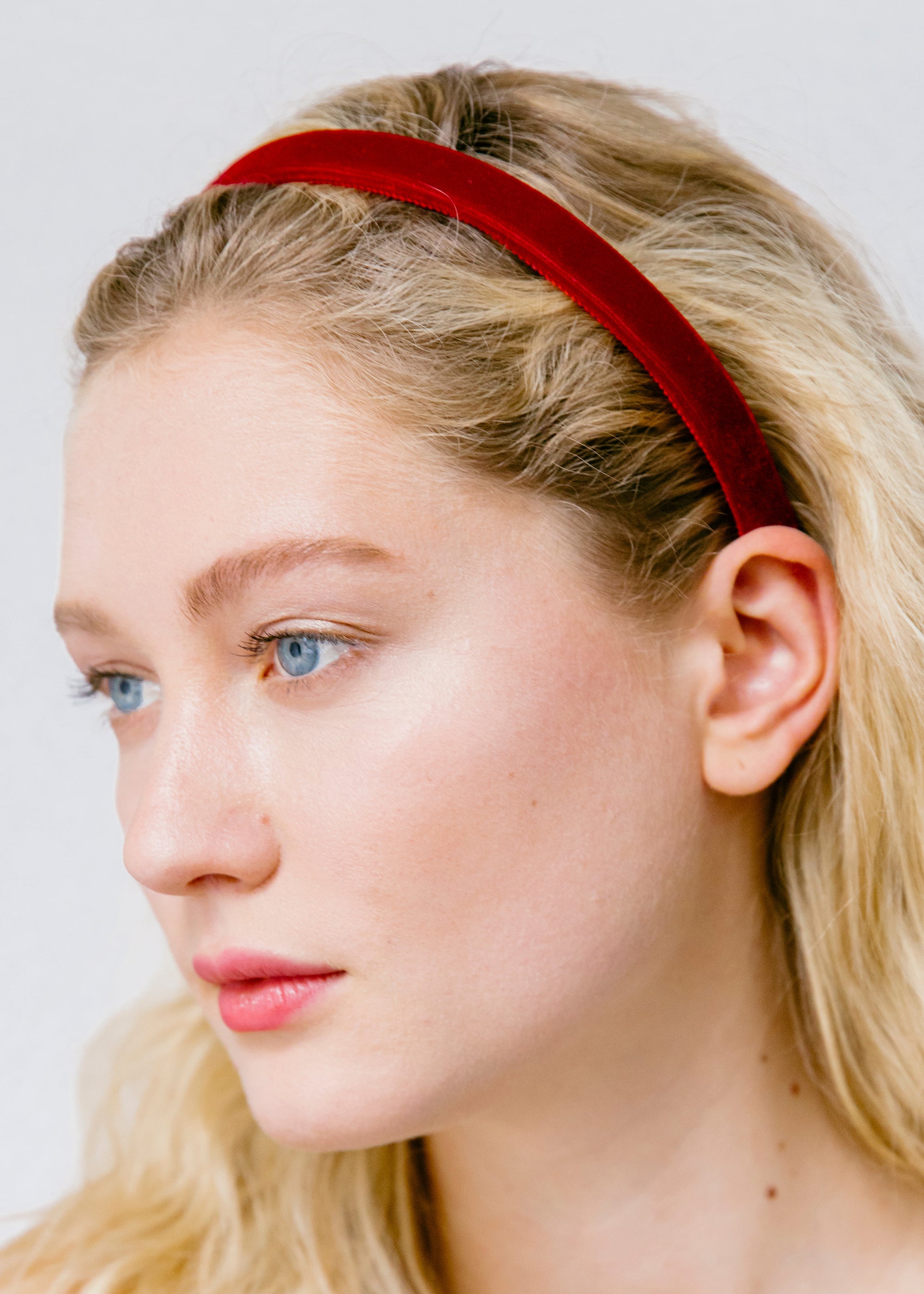Lace Headband for Women - Elegant Ruby Red Hair Accessory for Weddings, Parties & Everyday Style