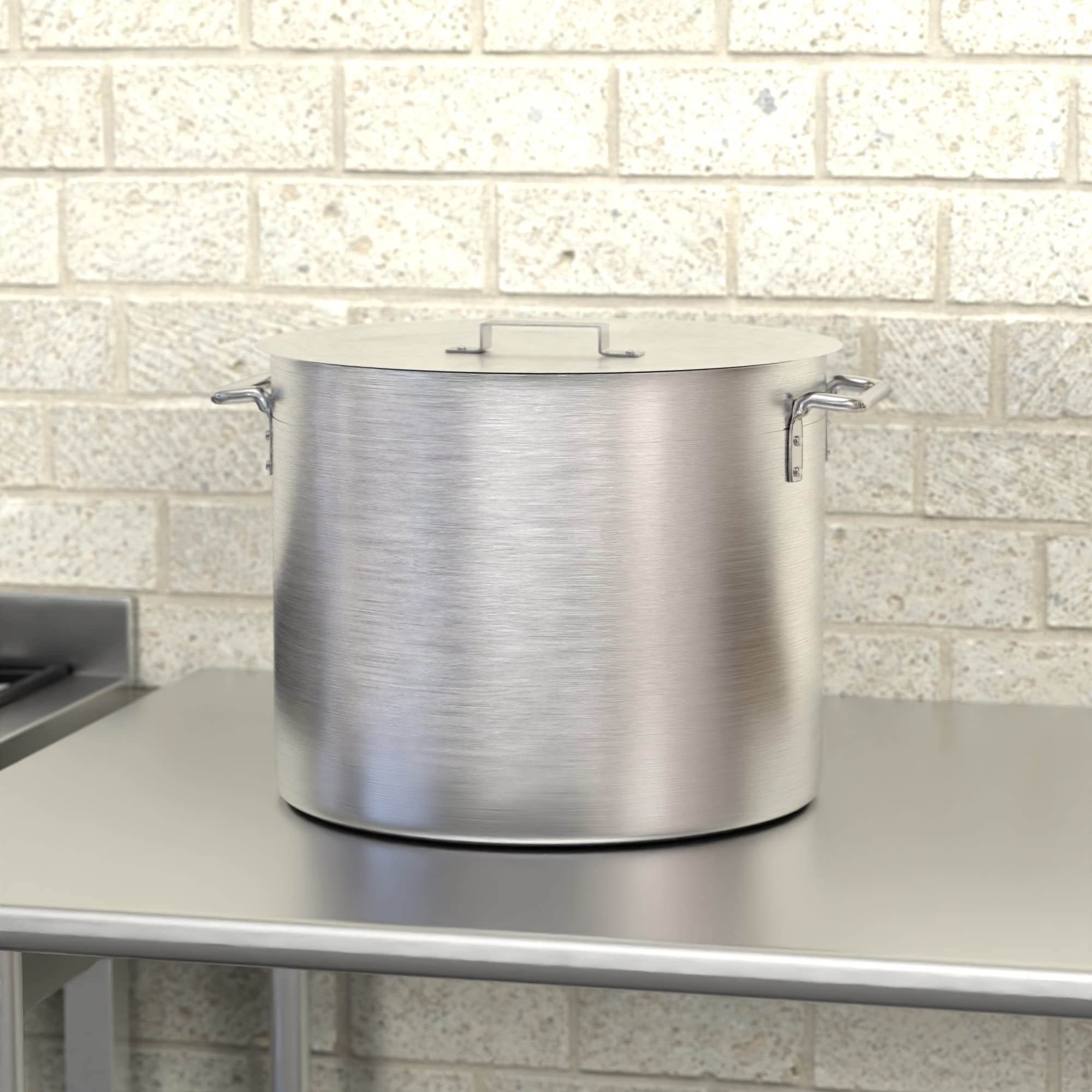 32 Qt. Heavy Duty Aluminum Stock Pot with Lid - Perfect for Cooking, Boiling, Canning & Large Batch Meal Prep in Restaurants or Home Kitchens