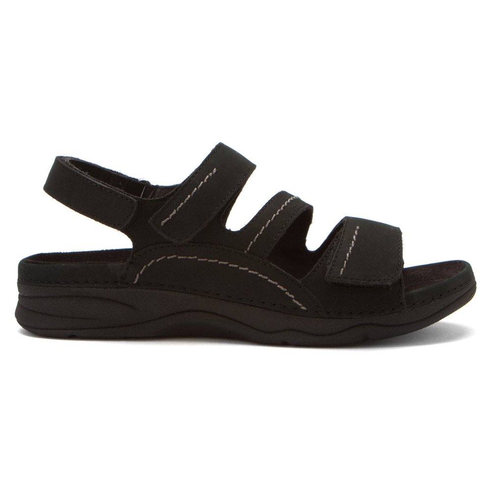 Drew Shoe Women's Alexa Comfortable Black Sandals Size 5 M - Perfect for Summer Walking, Beach Vacations & Casual Outings