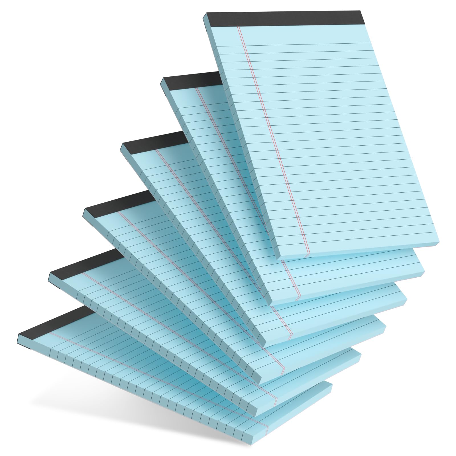 6-Pack College Ruled Legal Pads - 5x8 Inches, Perforated Sheets, Narrow Ruled Blue Notepads for School, Office & Study | Back Writing Pads, Premium Paper for Notes, Lists & Journaling