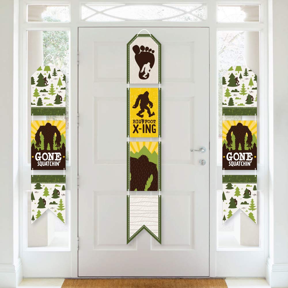 Big Dot of Happiness Sasquatch Crossing Hanging Vertical Paper Door Banner - Bigfoot Party Decorations for Birthday & Indoor Wall Decor - Perfect for Themed Parties & Wilderness Adventures