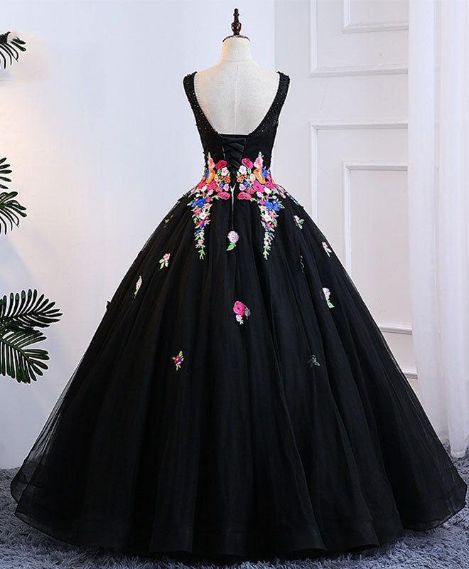 Elegant Black Tulle Long Prom Gown - Formal Evening Dress for Women | Perfect for Prom Night, Homecoming, Wedding & Special Occasions