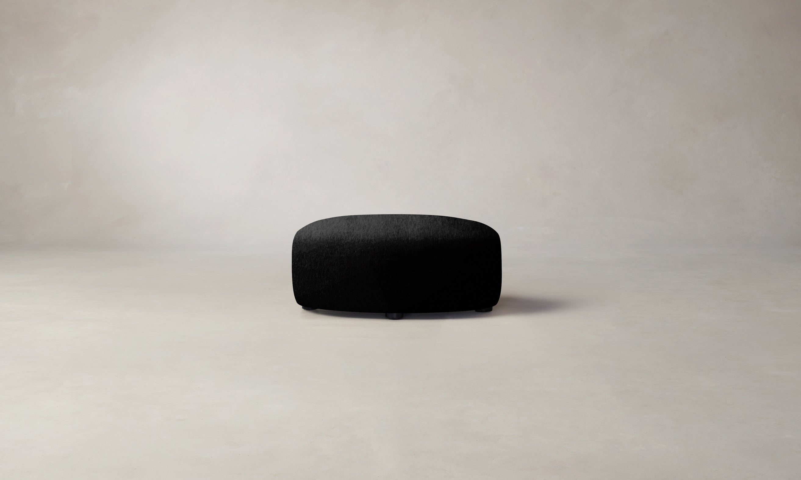 Luxury Deep Pile Mohair Chelsea Ottoman in Noir - Elegant Footrest & Accent Chair for Living Room, Bedroom, or Office
