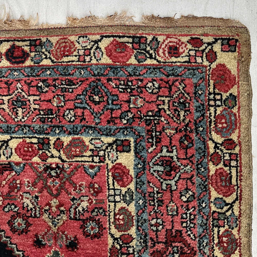4'7 x 6'9 Antique Hamadan Persian Rug - Vintage Handmade Wool Carpet for Living Room, Bedroom & Home Decor