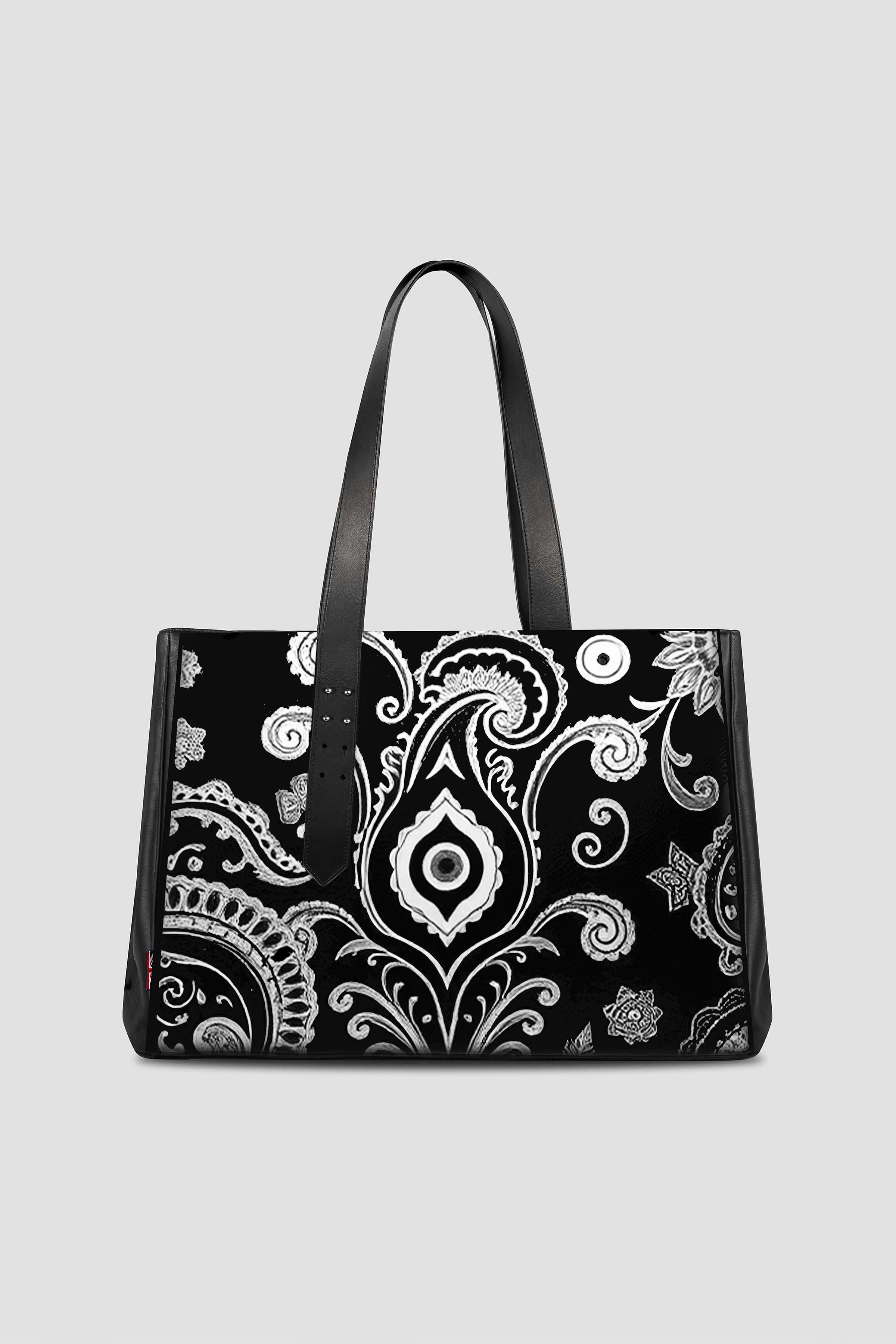 Stylish Leather Tote Bag for Women - Fashionable PAISLEY Print Handbag - Perfect for Work, Travel & Everyday Use