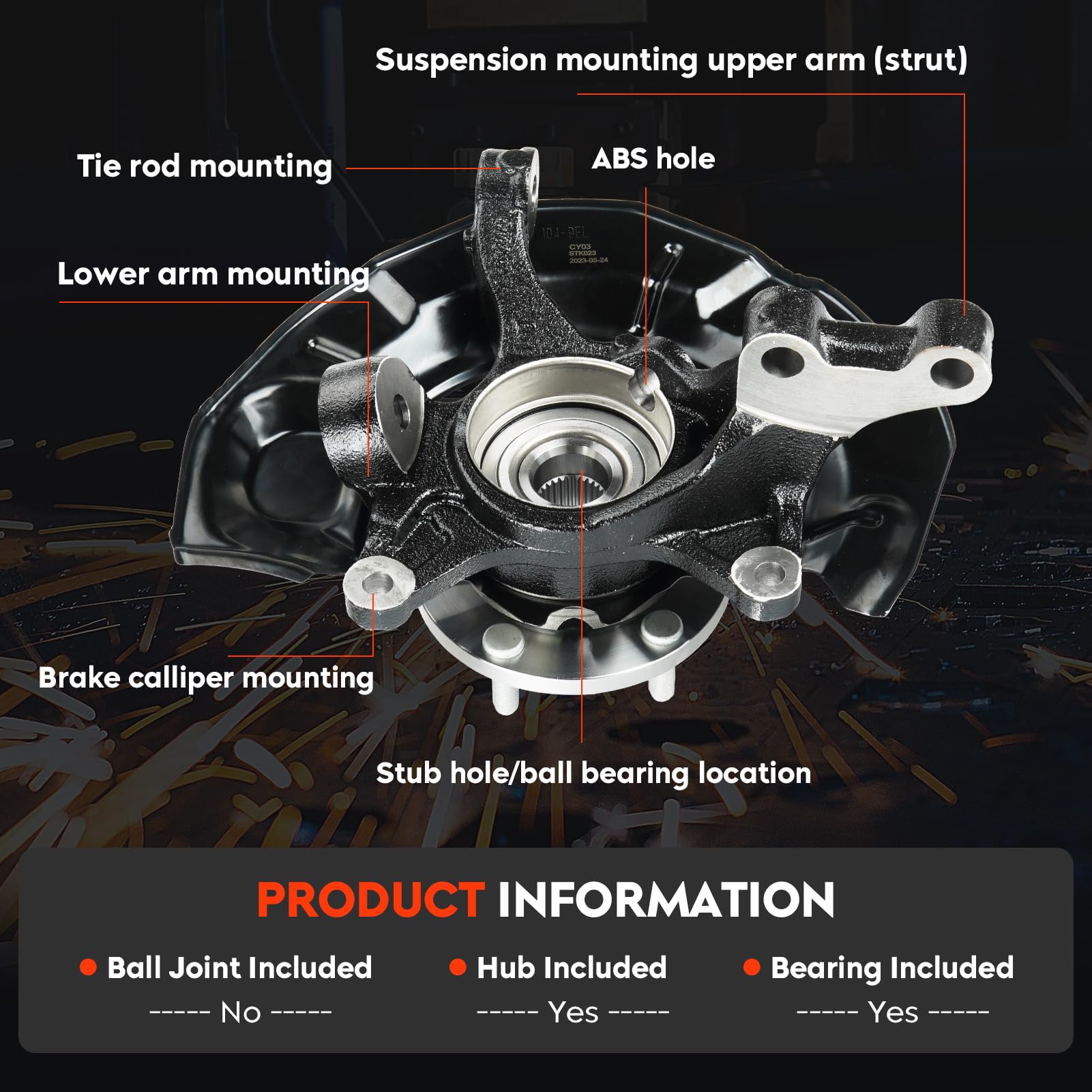 Lexus ES350 & Toyota Camry Front Steering Knuckle & Wheel Bearing Hub Assembly - Compatible with 2007-2012 ES350, 2007-2017 Camry 3.5L - LK043 686-261 (Left Driver Side) - Perfect for Smooth Steering & Wheel Alignment Repairs