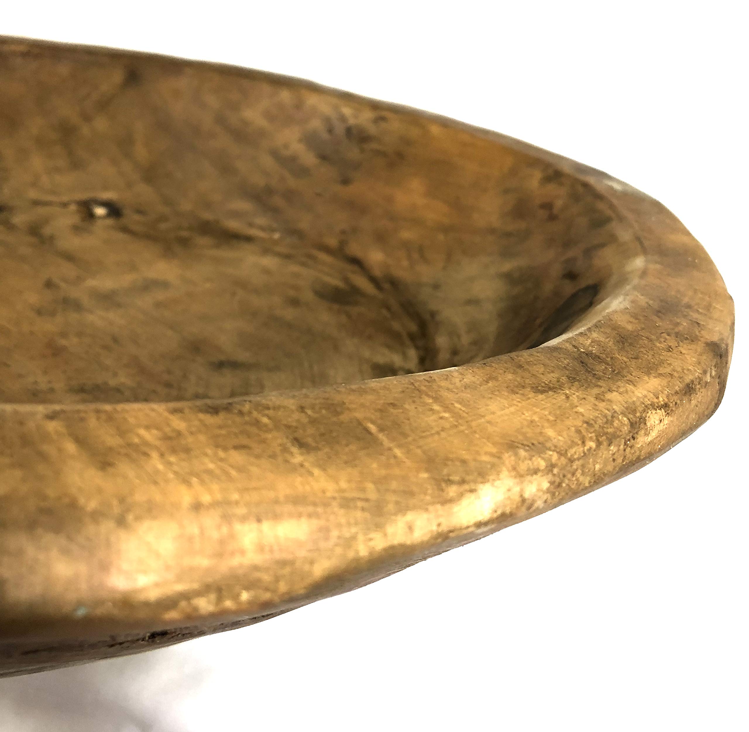 Handmade Round Rustic Wooden Dough Bowl - Natural Wood Batea for Baking, Serving & Home Decor - Perfect for Bread Making, Charcuterie Boards & Farmhouse Style Centerpieces
