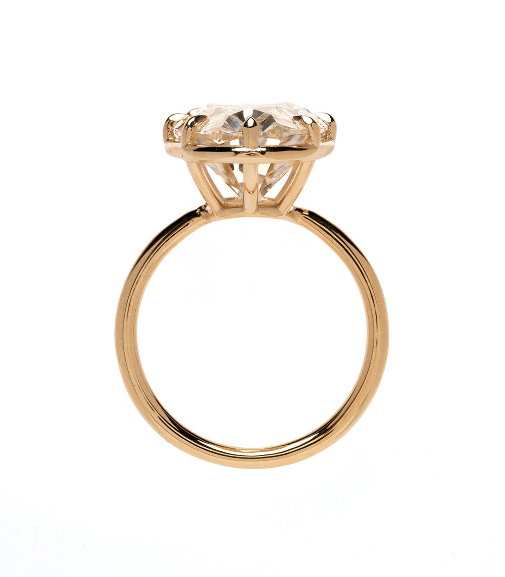 Gigi 8x6mm Oval Champagne Diamond Ring - 14K Gold Plated Wedding Band, Engagement Ring for Women, Perfect for Anniversaries & Special Occasions