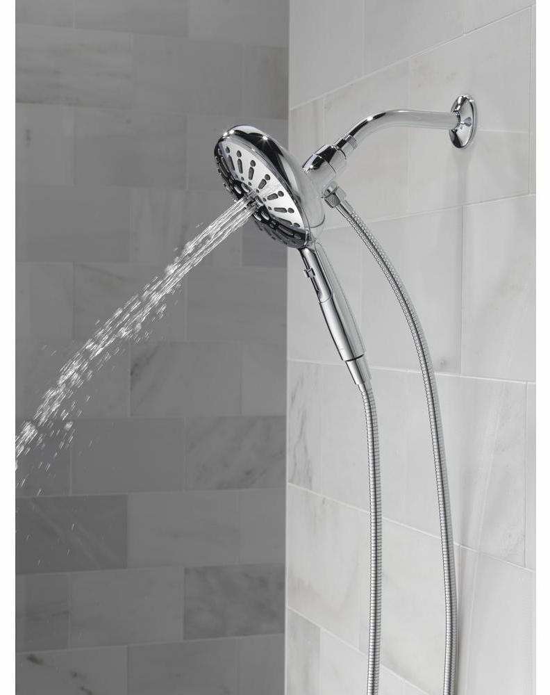 7-Setting SureDock Magnetic Hand Shower with Lumicoat Chrome Finish - Delta 54910 PR PK - Perfect for Bathroom, Spa, and Pet Washing