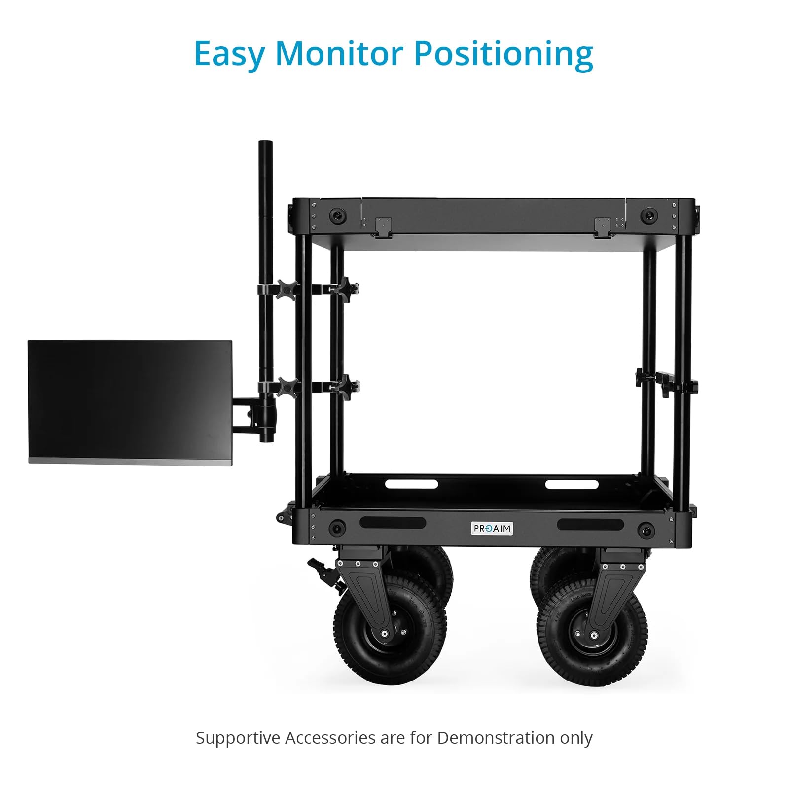 PROAIM Heavy Duty Monitor Articulated Arm - 25kg/55lb Payload, Compatible with Victor Cart, Atlas Camera Cart & Sound Chief Cart - Perfect for Film Production, Video Editing & Studio Setups (VCTR-MA)