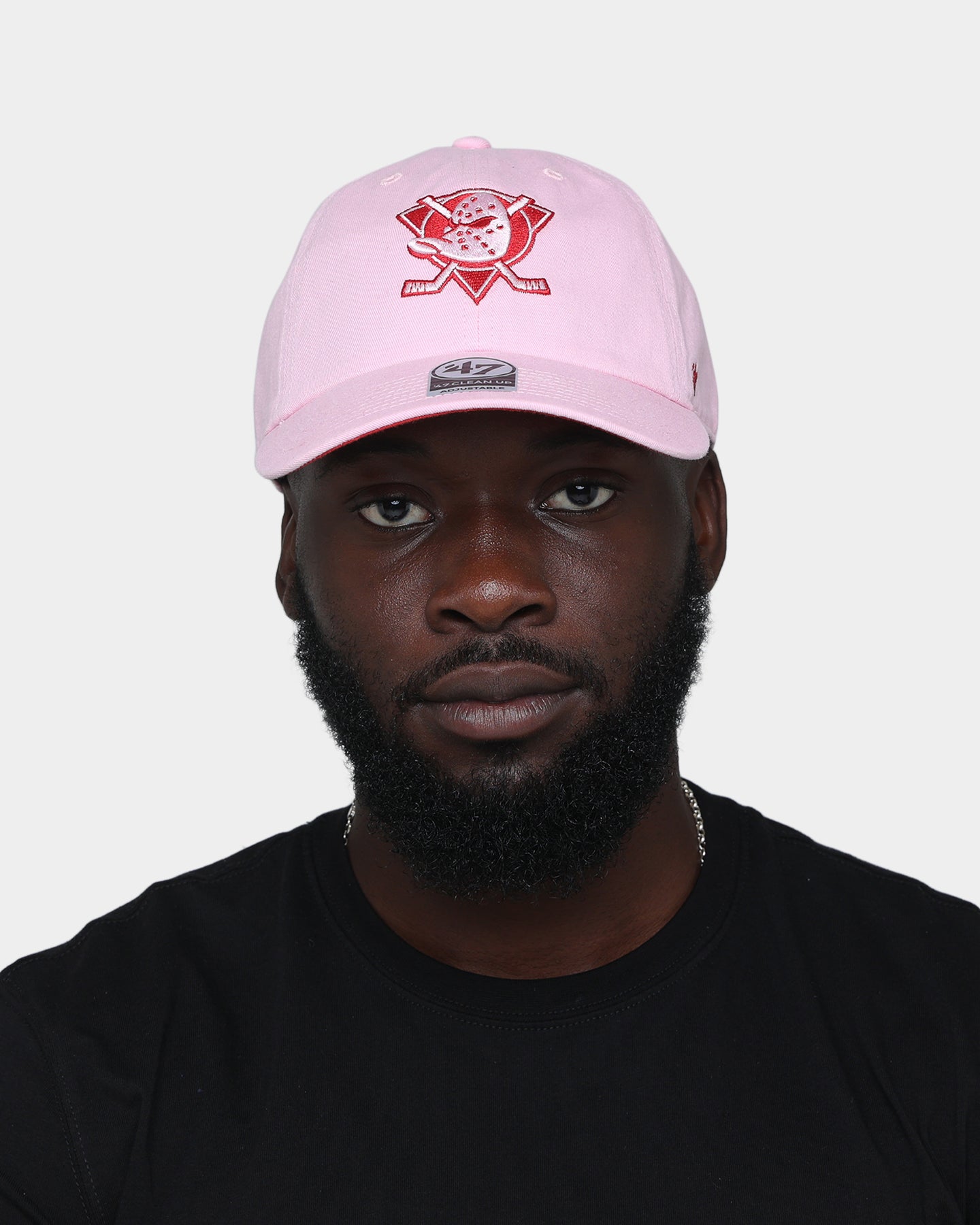 47 Brand Anaheim Ducks 'Lover Not A Fighter' Adjustable Strapback Snapback Hat in Petal Pink - Perfect for Hockey Games, Casual Wear & Sports Fans