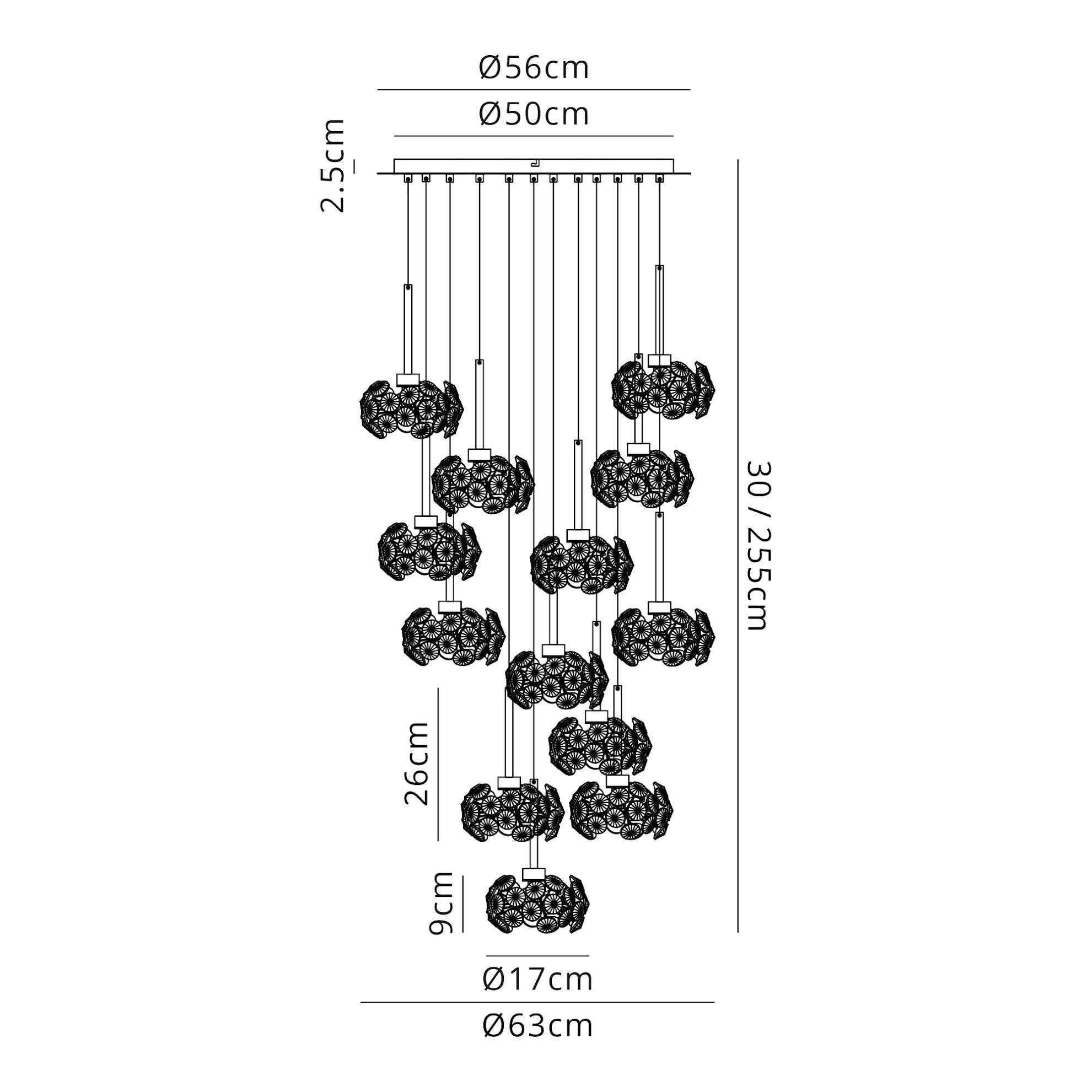 Bellagio 3/6/13Lt G9 Linear Pendant Light Fixture - Polished Chrome Finish with Crystal Shade for Modern Dining Room, Kitchen Island & Living Room Lighting