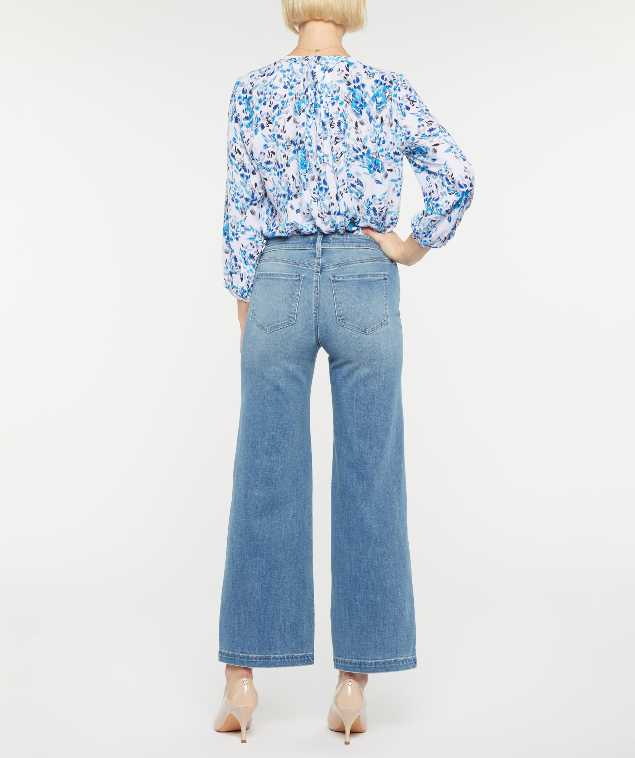 NYDJ Women's Teresa Wide Leg Ankle Jeans - Comfort Stretch Denim Pants for Casual & Office Wear | Perfect for Work, Travel & Everyday Outfits