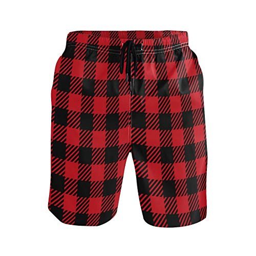 Red and Black Lumberjack Buffalo Plaid Beach