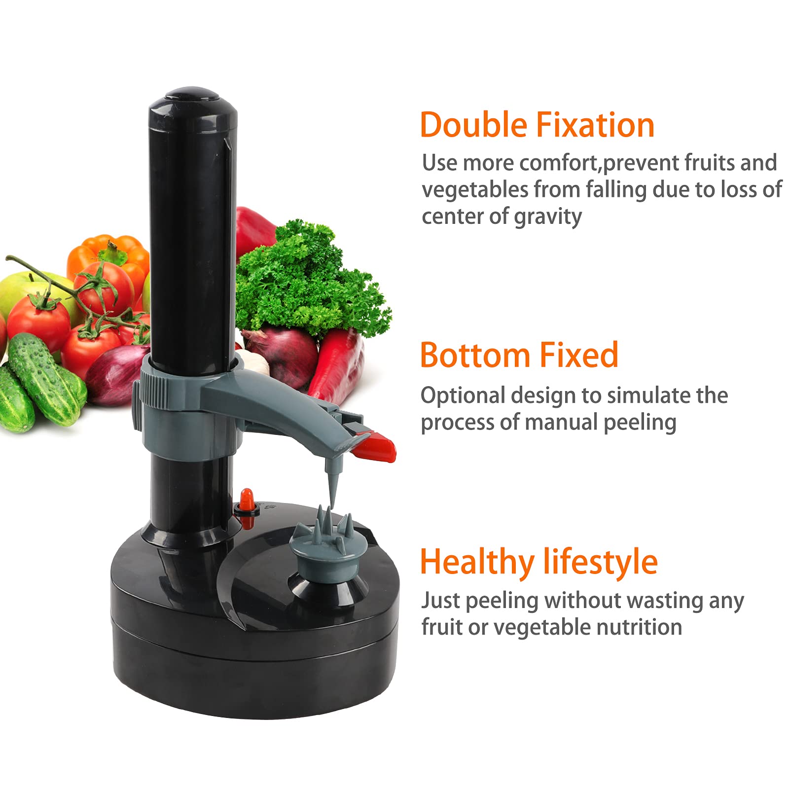 Electric Potato Peeler - Automatic Rotating Peeling Tool for Potatoes, Apples, Fruits & Vegetables | Easy Kitchen Gadget for Effortless Meal Prep & Healthy Cooking