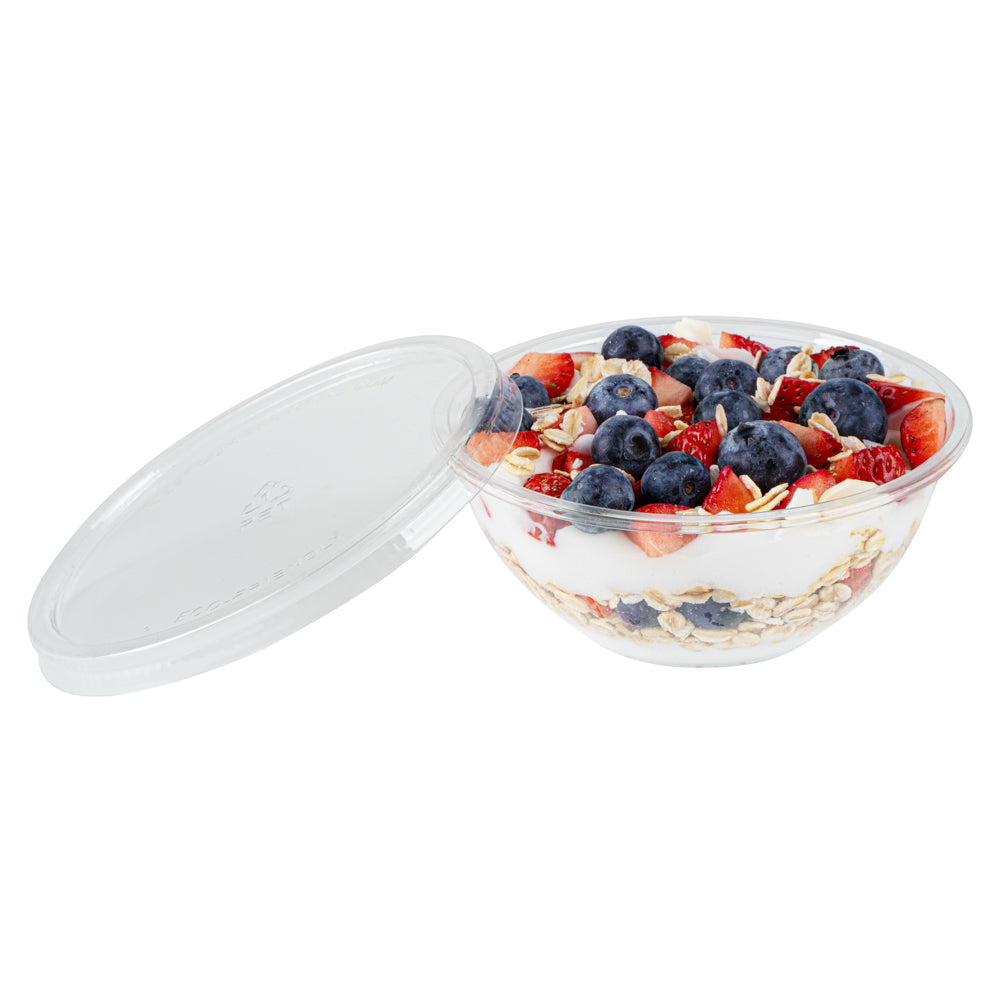 7 oz Round Clear Plastic Salad Bowls - 5