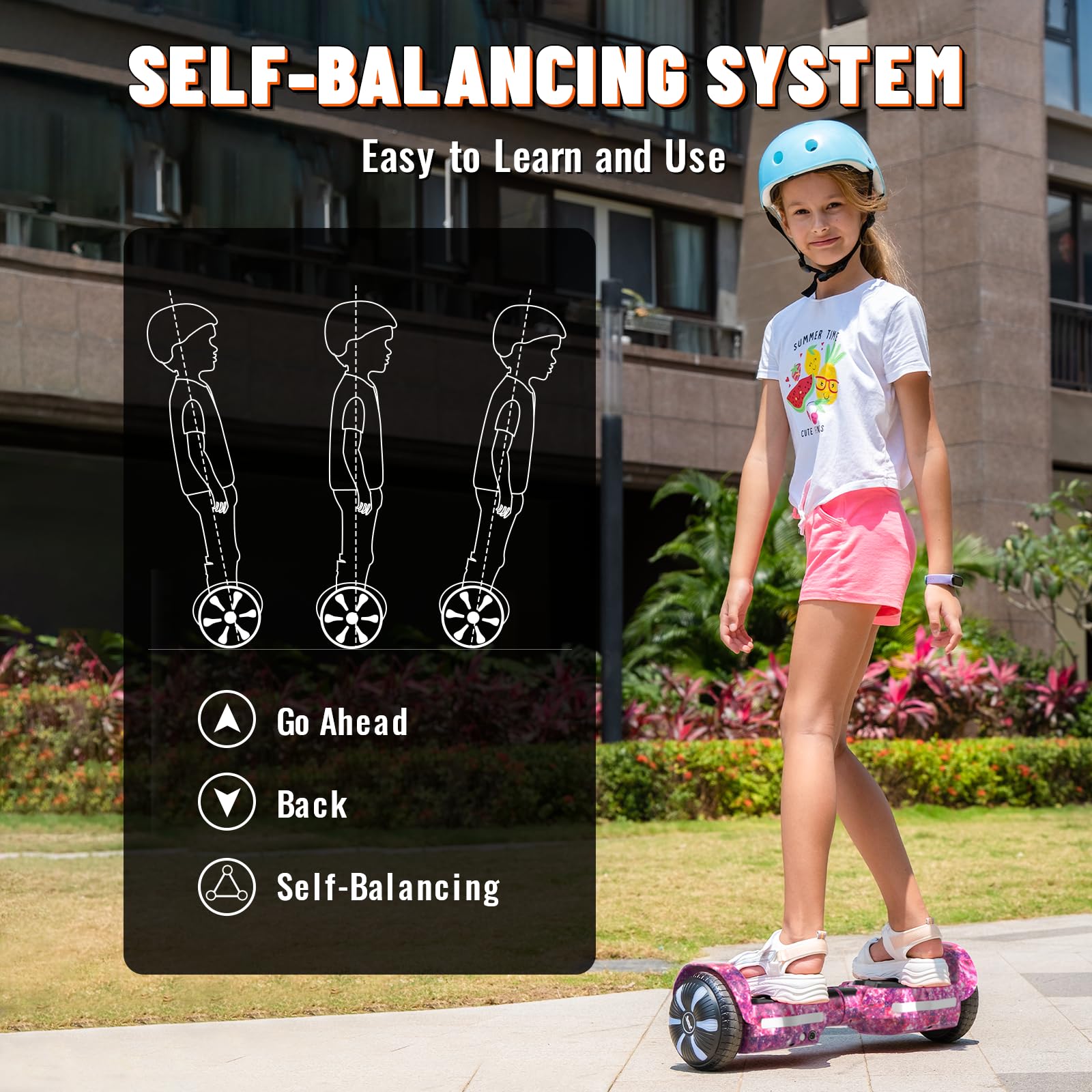 Electric Scooter with Bluetooth Speakers & LED Light-Up Wheels - 250W Dual Motor, 8.5mph Speed, 8.5mi Range, APP Control - Perfect Commuting & Fun Ride for Kids & Adults (Boys/Girls) - Ideal for Urban Travel, Campus Commute & Weekend Adventures
