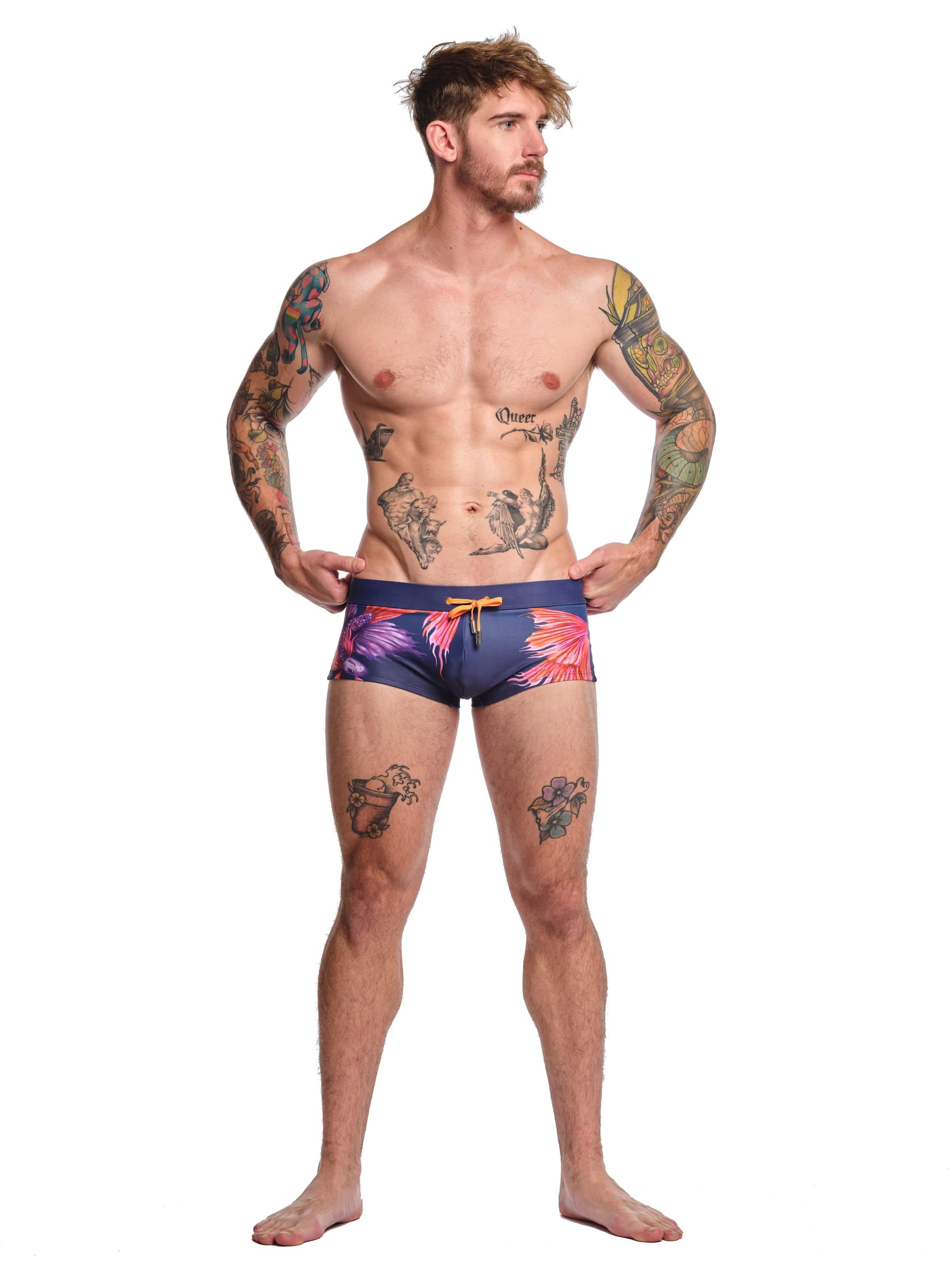 Premium Navy Blue Swim Trunks for Men - Quick Dry, Comfortable & Stylish - Perfect for Beach, Pool, Gym & Water Sports