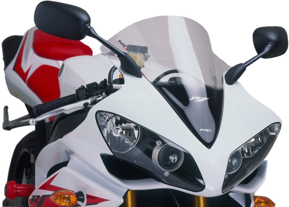 Puig 4365W Clear Racing Windshield - High-Quality Motorcycle Windshield for Sport Bikes, Durable Polycarbonate, Easy Installation - Perfect for Racing, Touring & Daily Commuting