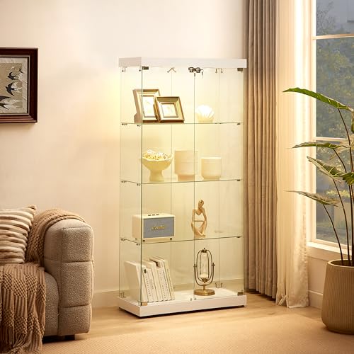 Black With Light-2 Door 4 Shelves-2