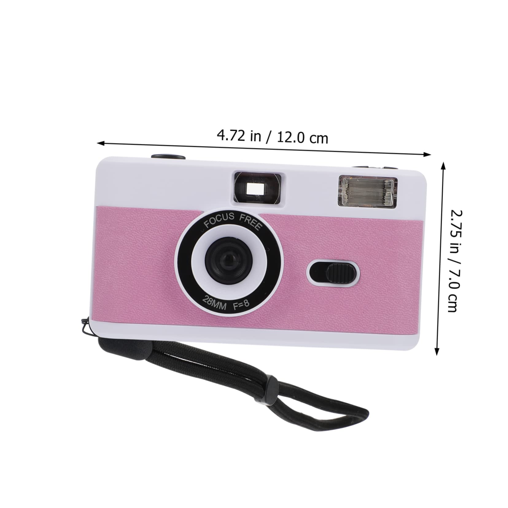 Mikikit 7 Pcs Retro Film Camera Set - Vintage Reusable 35mm Film Camera with Flash, Portable Mini Camera for Travel, Parties & Photography Enthusiasts (White ABS Plastic)