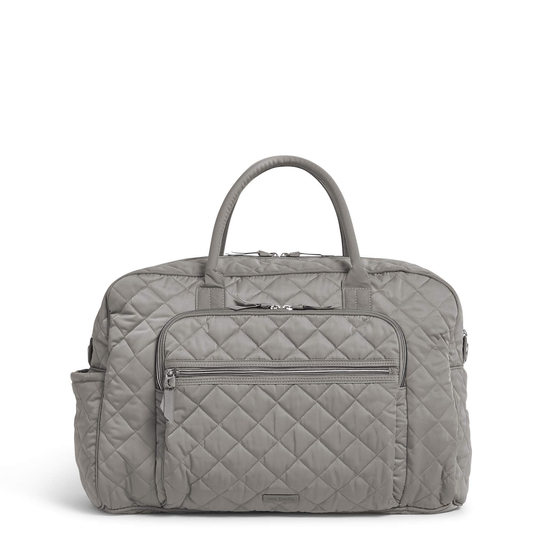 Vera Bradley Women's Performance Twill Weekender Travel Bag - Lightweight Carry-On Overnight Bag for Women, Tranquil Gray, Perfect for Weekend Getaways & Business Trips
