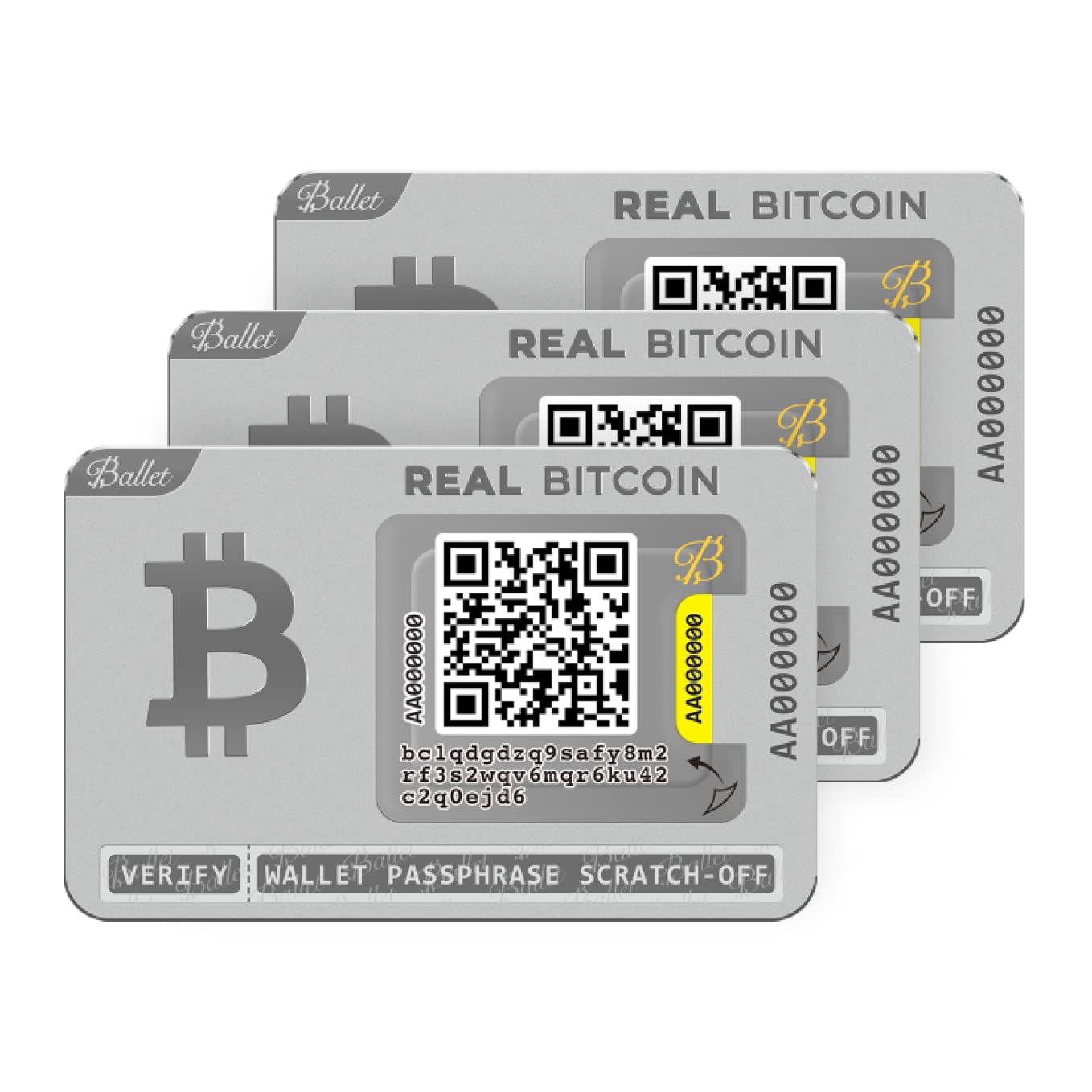 Ballet 3-Pack Gift Set - Real Bitcoin Cold Storage Card | Secure Cryptocurrency Hardware Wallet with Multi-Currency & NFT Support | Perfect for Crypto Investors & Digital Asset Protection
