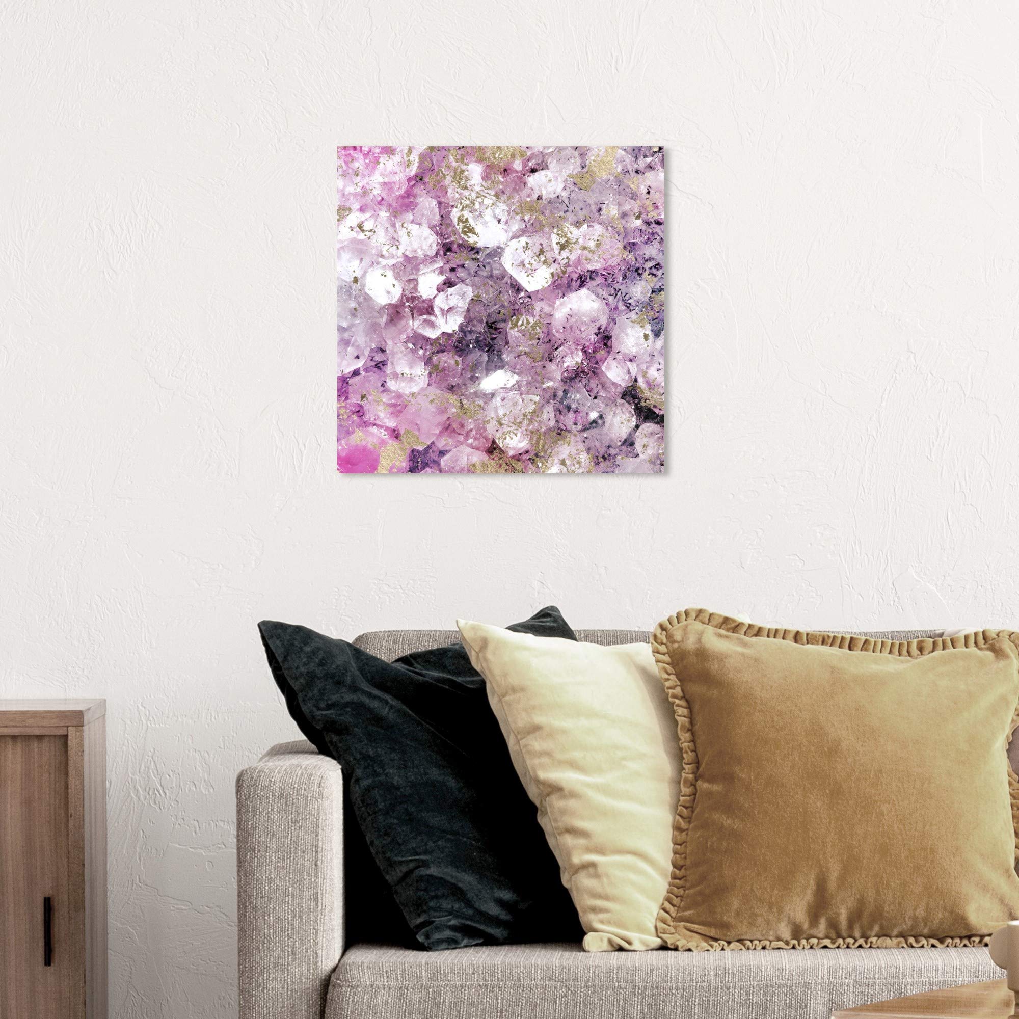 Oliver Gal Artist Co. 'Crystal Romance' Abstract Wall Art Canvas Print - 20x20 Inches, Purple & Gold Home Decor for Living Room, Bedroom & Office
