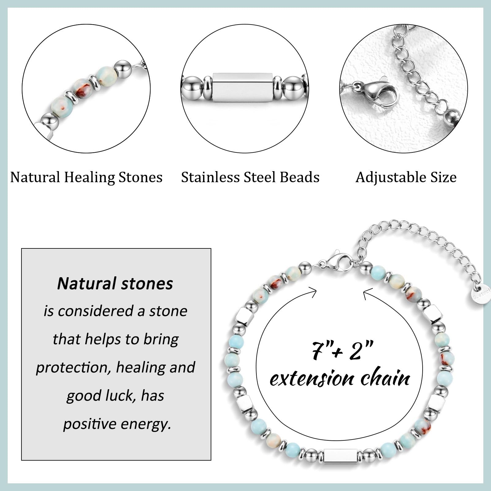 Tiny Beaded Bracelet for Women & Teen Girls - Inspirational Gift with Card for Christmas, Easter, Birthday & Valentine's Day | Stocking Stuffer, Friendship Jewelry, Daily Wear & Special Occasion Accessory