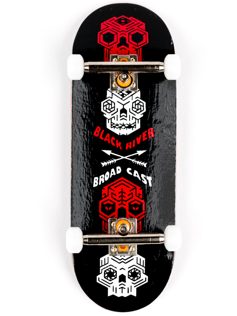 Blackriver Fingerboard Complete - Professional Finger Skateboard with Broadcast Totem Design - Perfect for Skateboarding Enthusiasts & Collectors - Great for Indoor Practice, Office Fun & Gift Giving