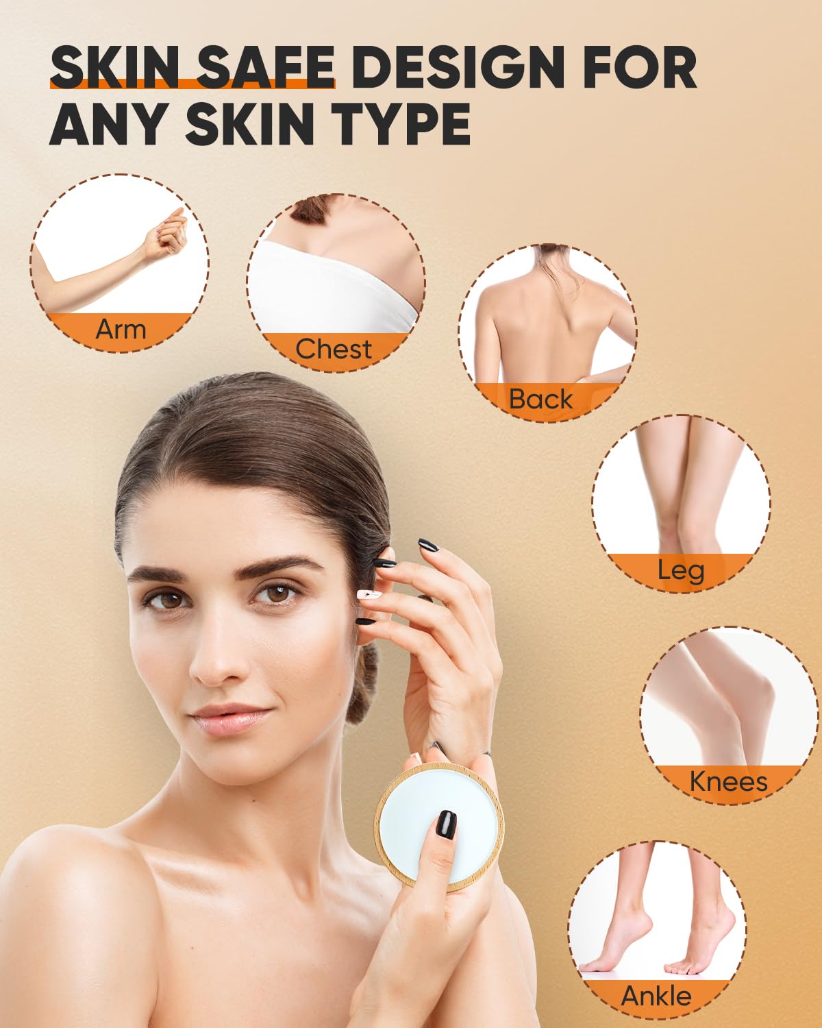 Painless Crystal Hair Eraser for Women & Men - Reusable Magic Hair Removal Stone Tool for Legs, Arms & Back | Smooth Skin at Home & Spa