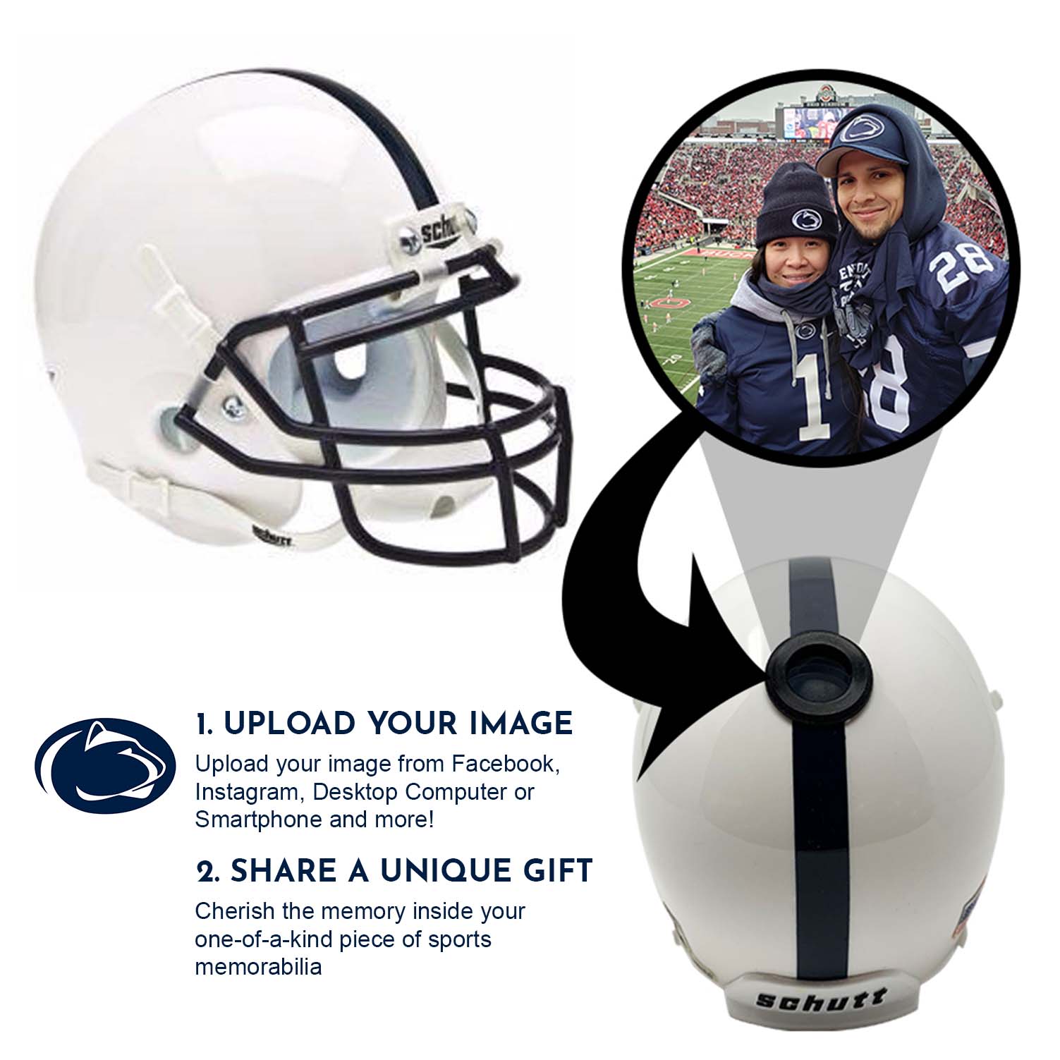 Penn State Nittany Lions Mini Football Helmet - Authentic College Collectible for Fans & Decor | Perfect for Game Day, Man Cave, or Sports Memorabilia Collection