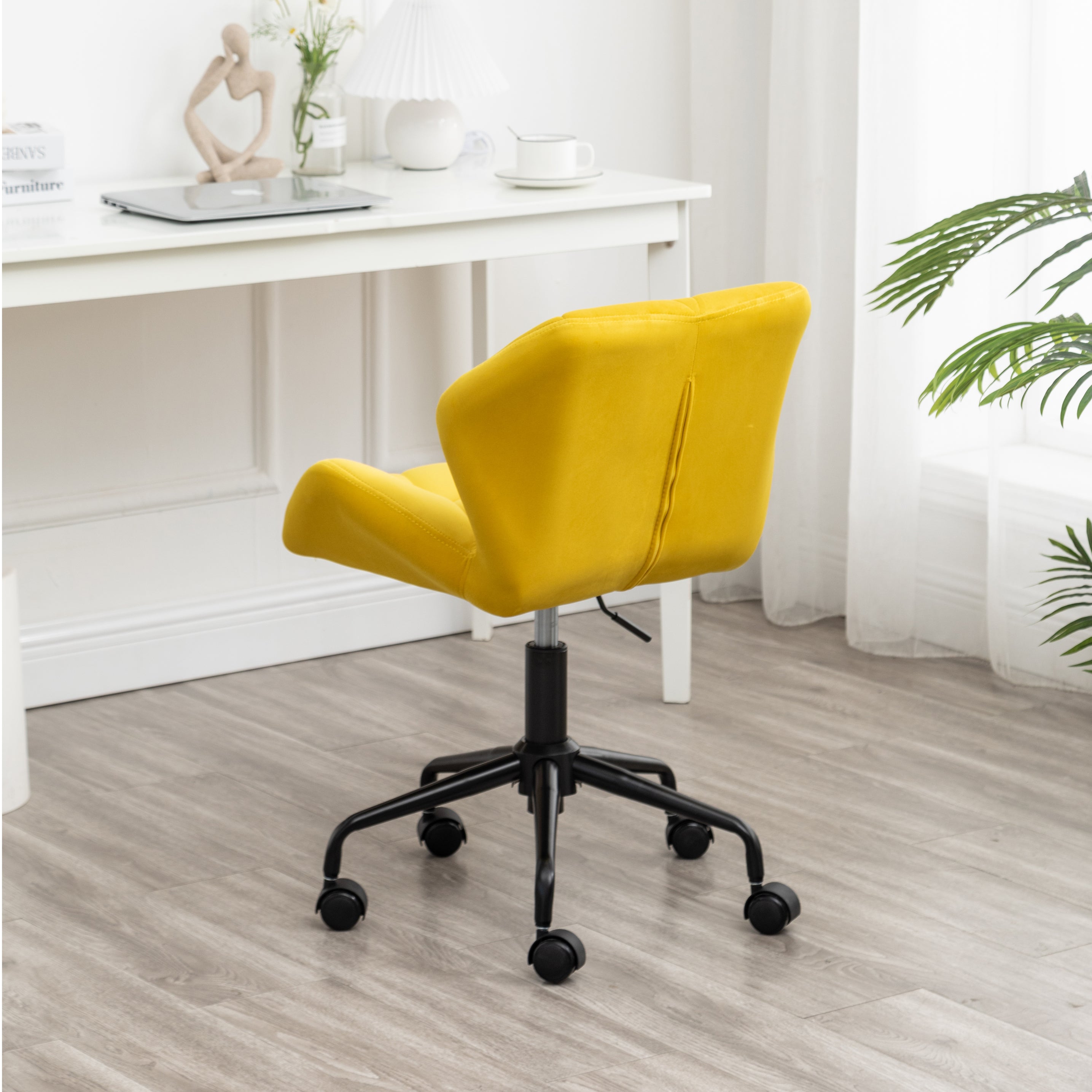 Roundhill Furniture Eldon Diamond Tufted Adjustable Swivel Office Chair - Ergonomic Executive Desk Chair with Lumbar Support for Home & Office Workspace