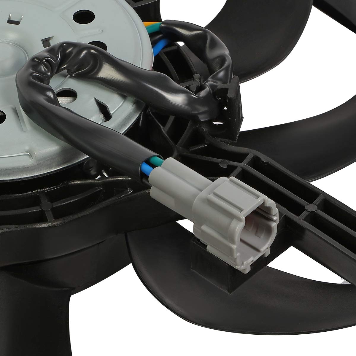 DNA MOTORING OEM-RF-0243 Black Radiator Cooling Fan Assembly - Direct Replacement for 2008-2013 Nissan Rogue & 2014-2015 Rogue Select 2.5L - Improved Cooling Efficiency - Perfect for Engine Overheating Prevention & Summer Driving Conditions