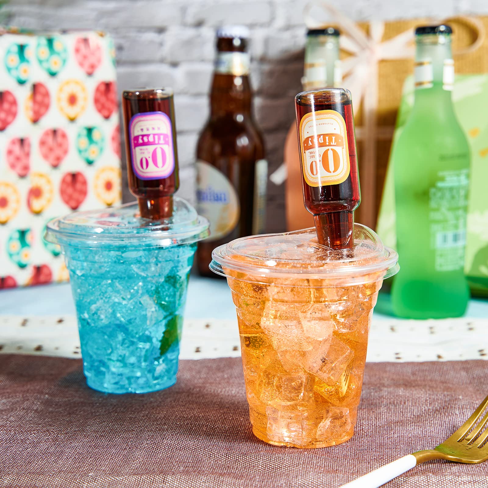 Lilymicky 100-Pack 12 oz Clear Disposable Plastic Cups with Strawless Sip Lids - Perfect for Iced Coffee, Smoothies, Slurpees & Cold Drinks - Ideal for Parties, Picnics, BBQs & Office Use