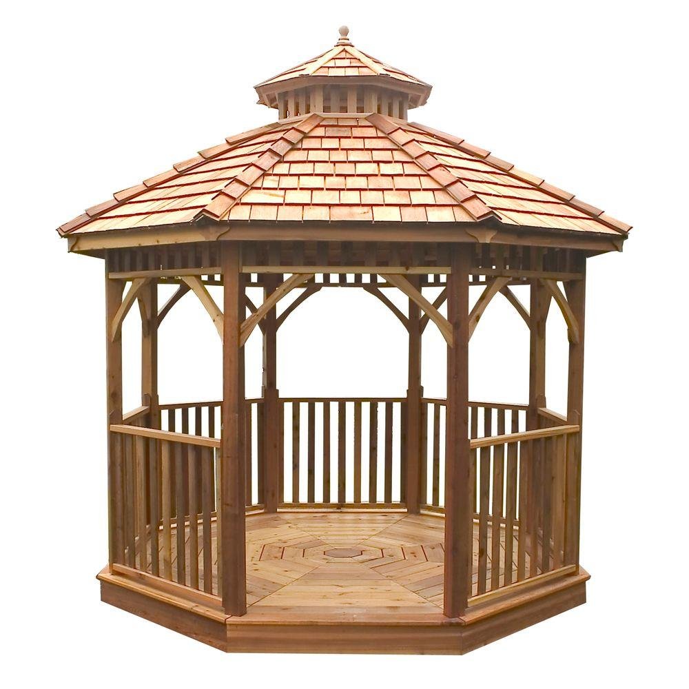 10x10 Ft Cedar Wood Gazebo - Outdoor Living Today Bayside - Perfect for Backyard, Garden, and Patio Relaxation