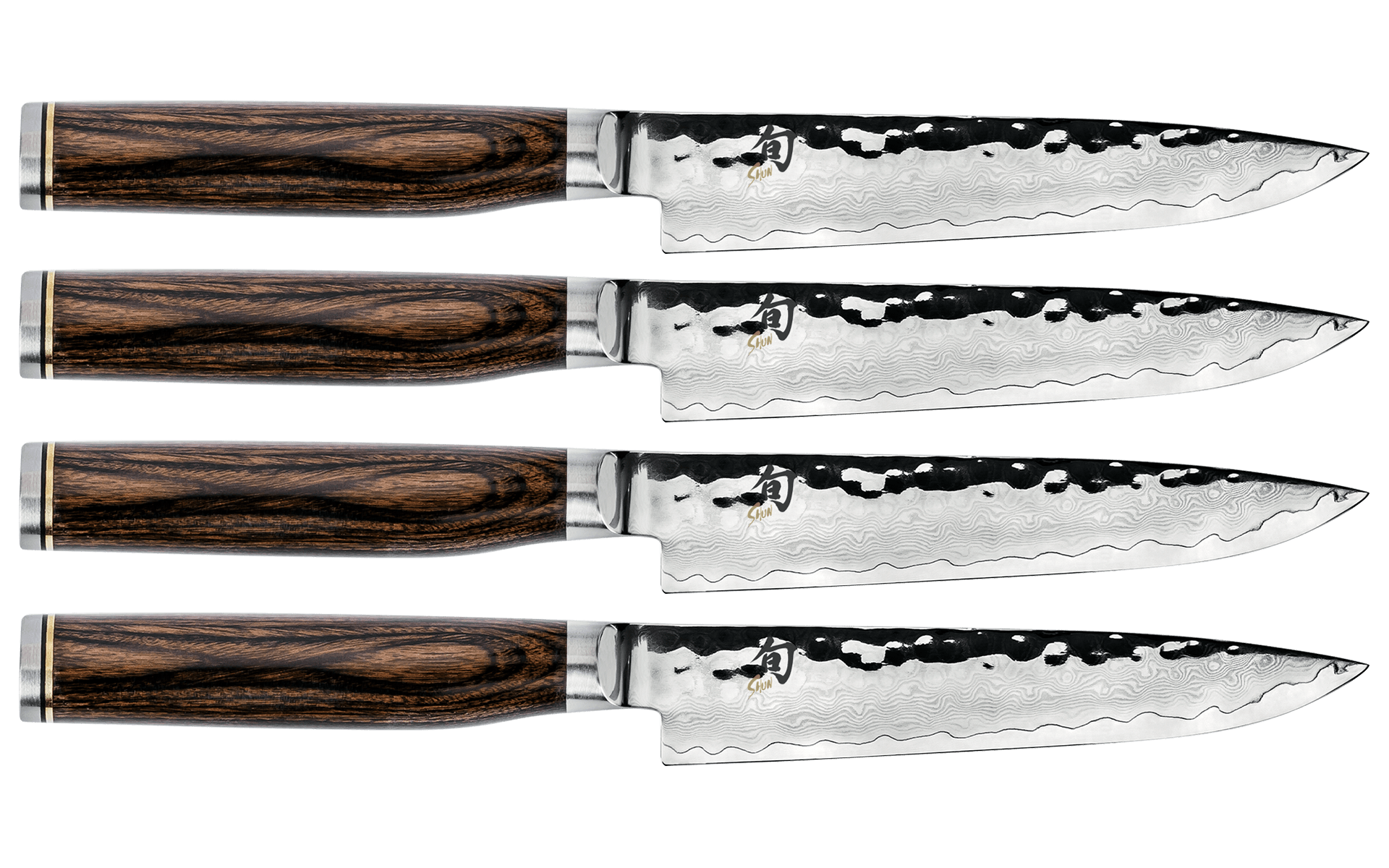 Premium Shun Premier 4-Piece Steak Knife Set - Japanese Stainless Steel Blades for Perfect Meat Slicing - Ideal for Steak Dinners, BBQ Parties & Fine Dining Experience