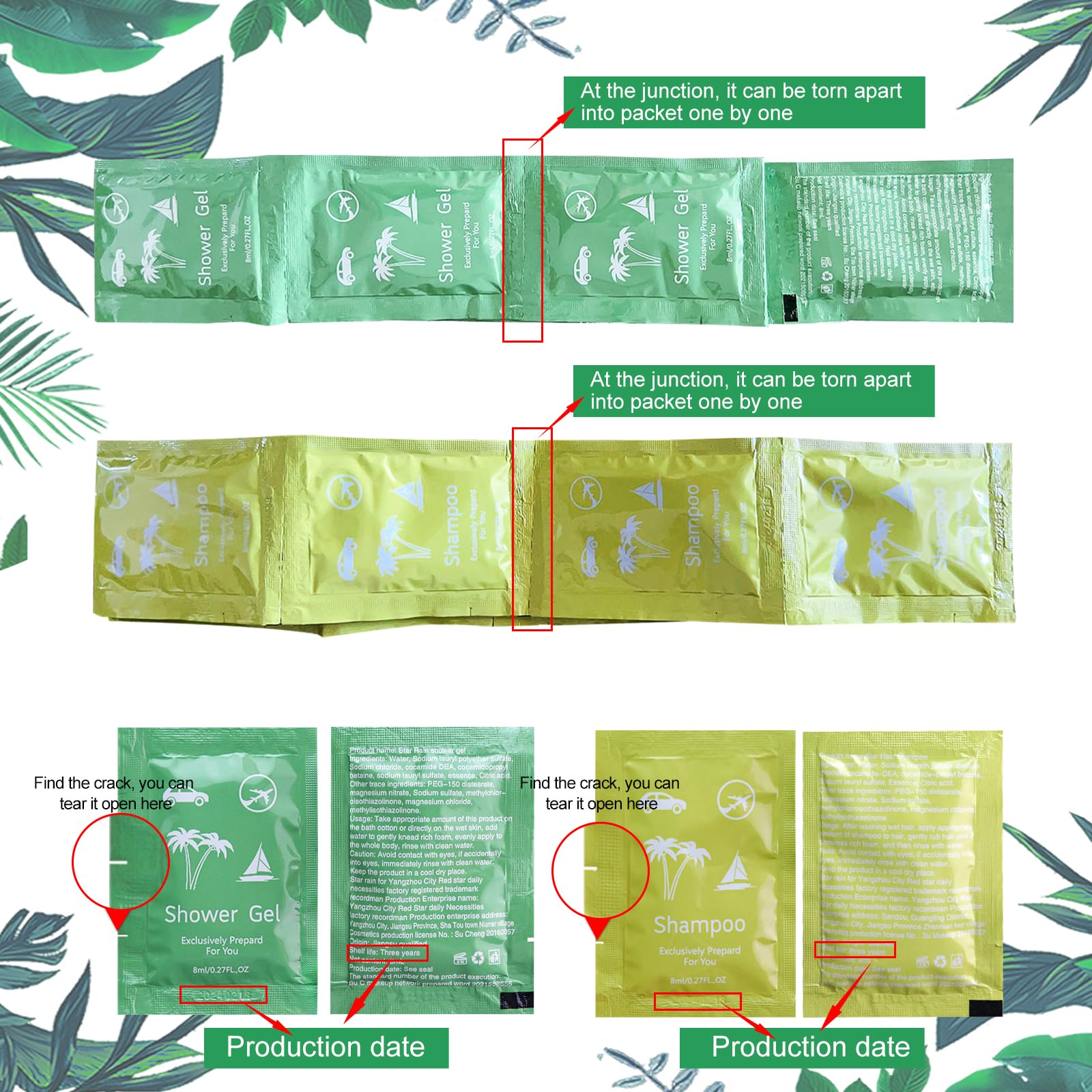 Bulk Travel Size Hygiene Kits for Homeless - 50 Pack Mini Shampoo & Body Wash (0.28 fl oz Each) - Hotel Guest Amenities, Emergency Relief Supplies, Shelters & Travel Essentials