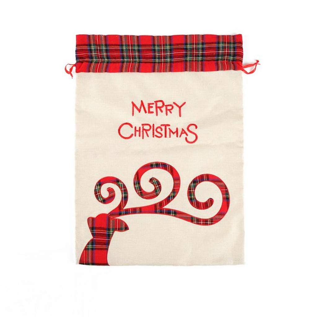 FZAI Christmas Linen Drawstring Gift Bags - Eco-Friendly Holiday Party Favors, Stocking Stuffers & Decorative Storage for Gifts, Ornaments & Small Items